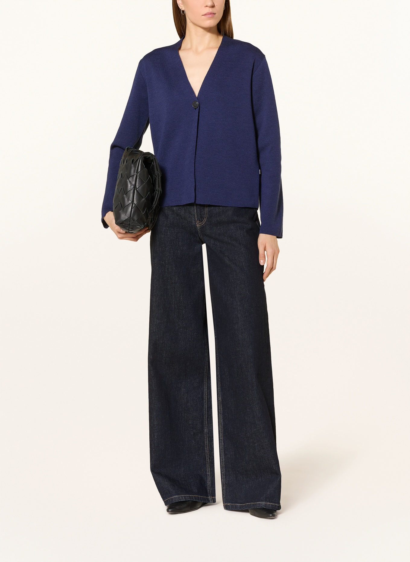 MAERZ MUENCHEN Svetr z merino vlny: TMAVĚ MODRÁ