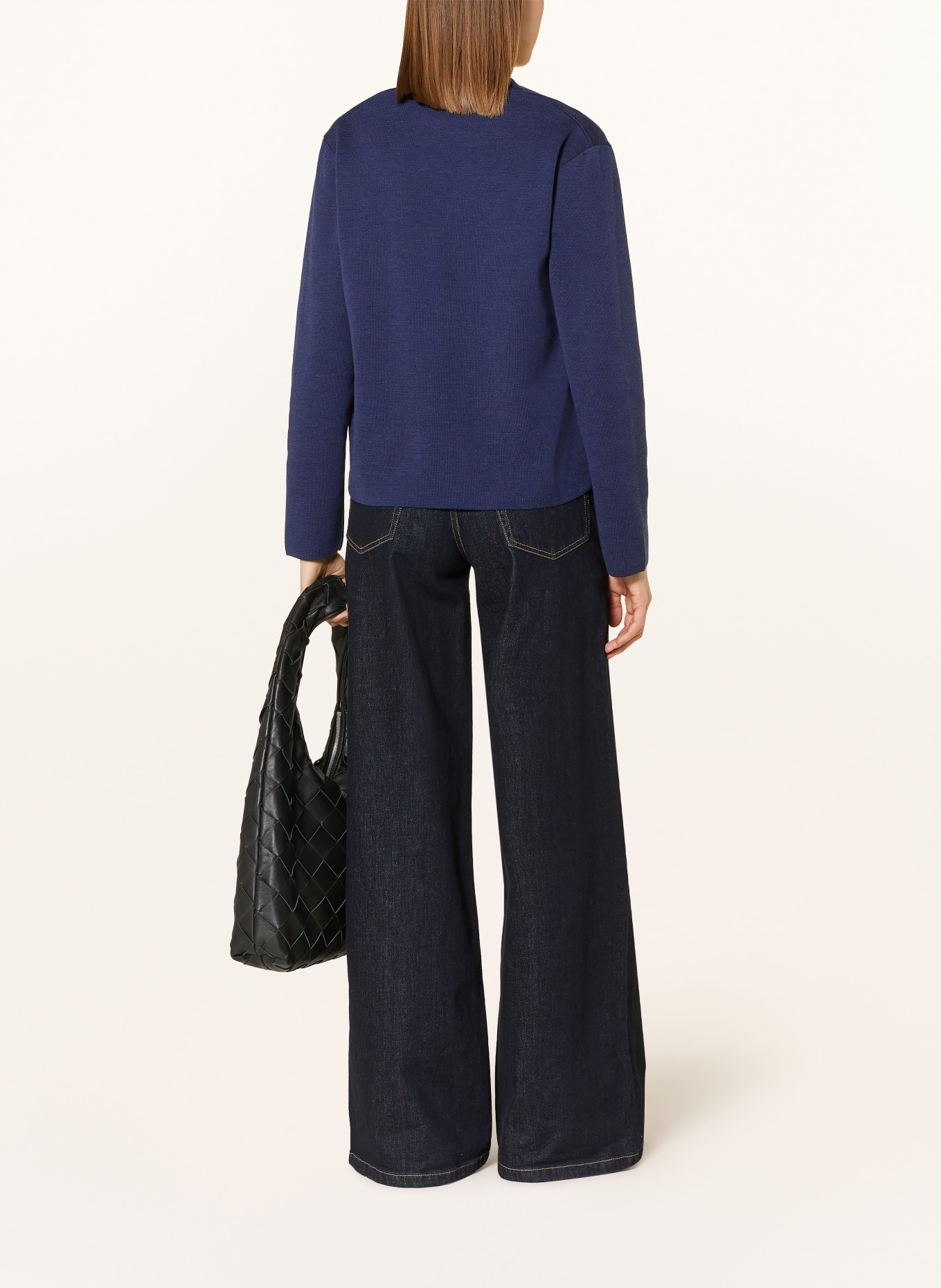 MAERZ MUENCHEN Svetr z merino vlny: TMAVĚ MODRÁ