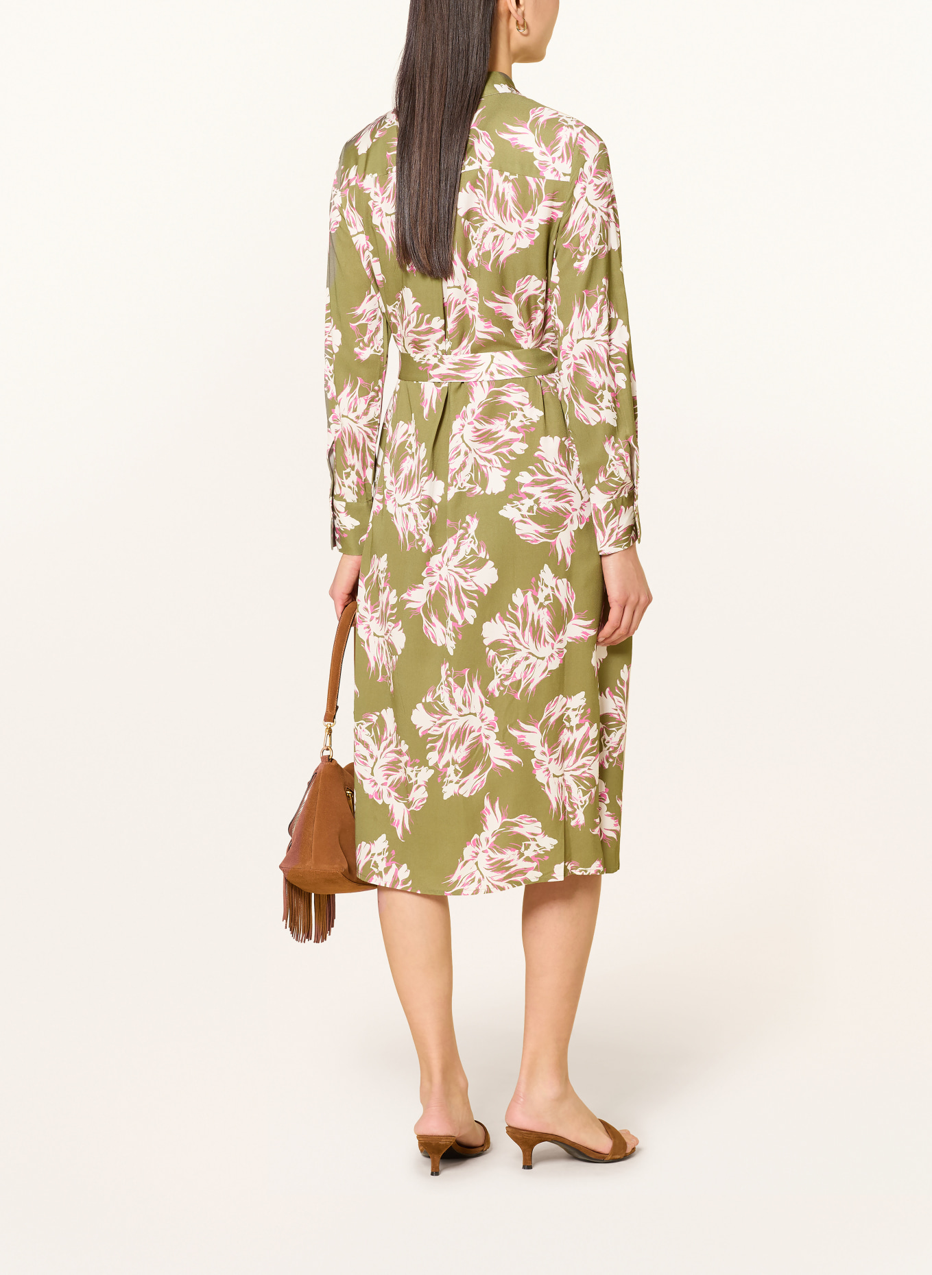 MAERZ MUENCHEN Košilové šaty: OLIVOVÁ / RŮŽOVÁ / BÍLÁ