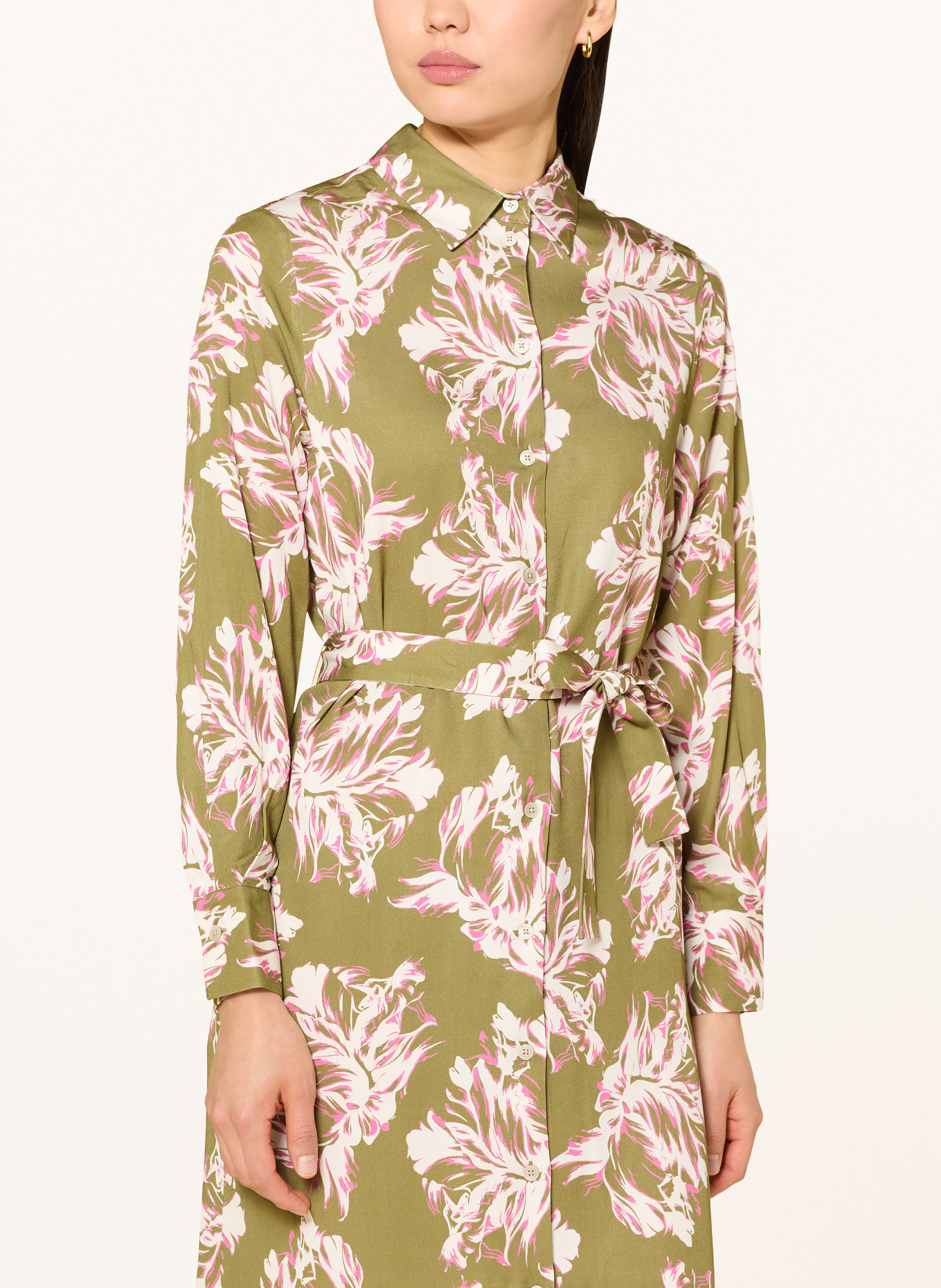 MAERZ MUENCHEN Košilové šaty: OLIVOVÁ / RŮŽOVÁ / BÍLÁ