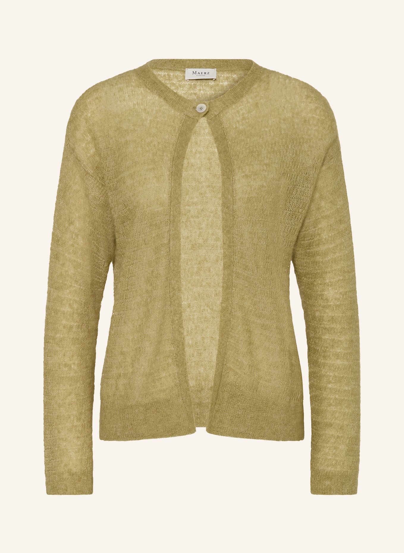 MAERZ MUENCHEN Cardigan with alpaca: OLIVE