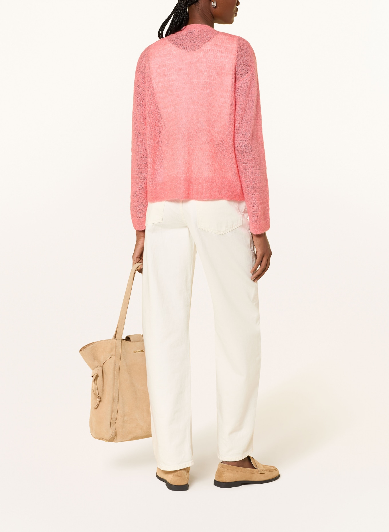 MAERZ MUENCHEN Cardigan with alpaca: LIGHT RED