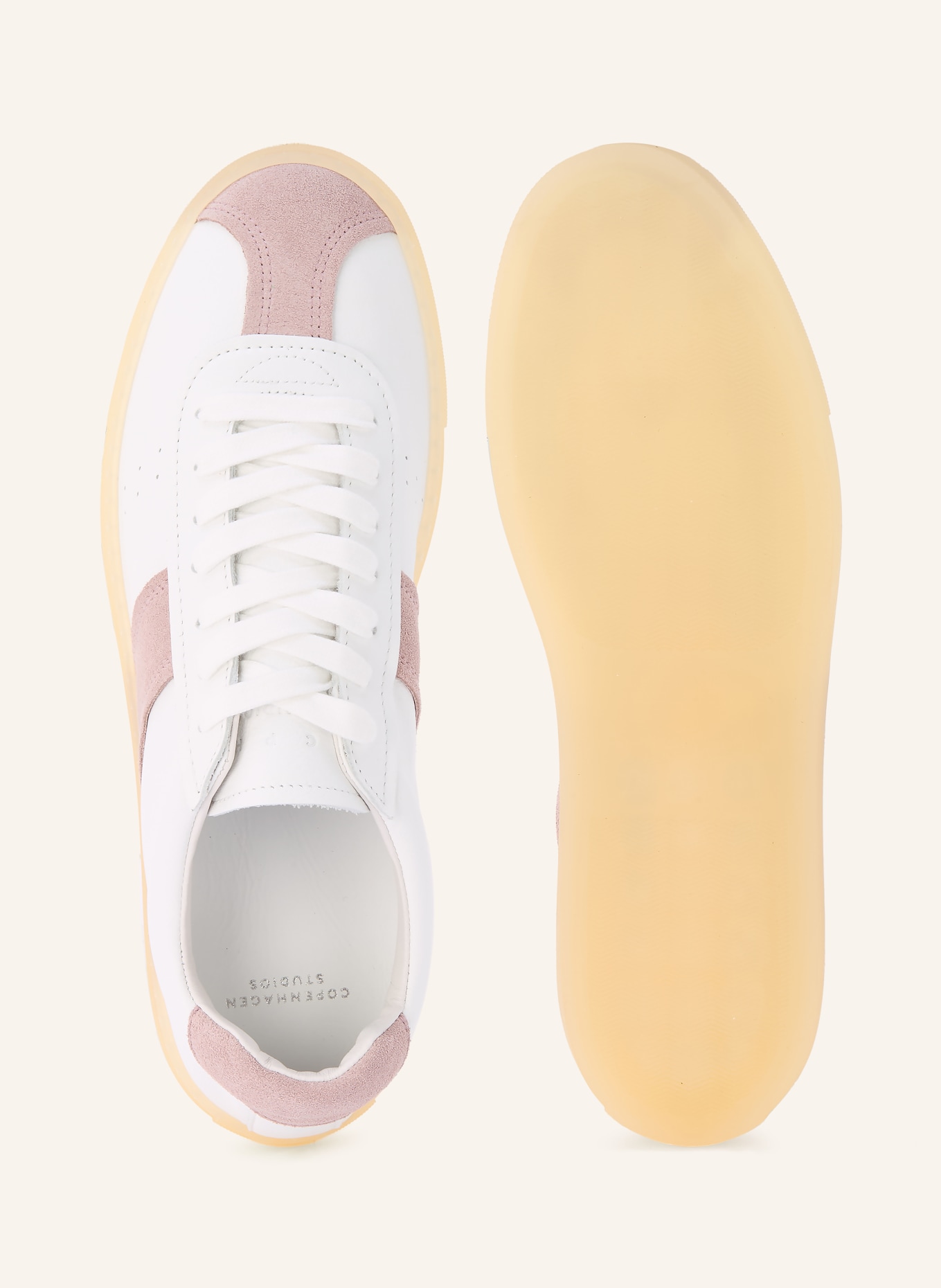 COPENHAGEN STUDIOS Baskets CPH98: BLANC / VIEUX ROSE