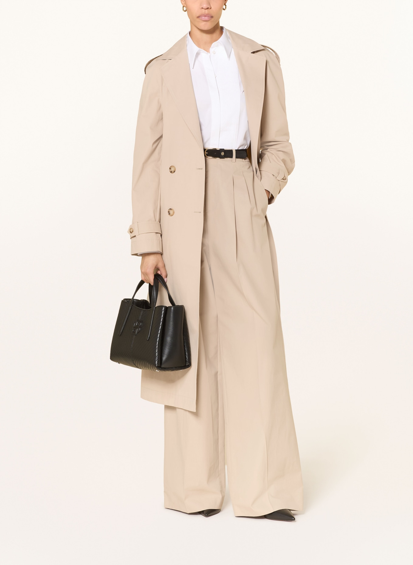 BOSS Spodnie z materiału typu marle TANIADA: BEŻOWY