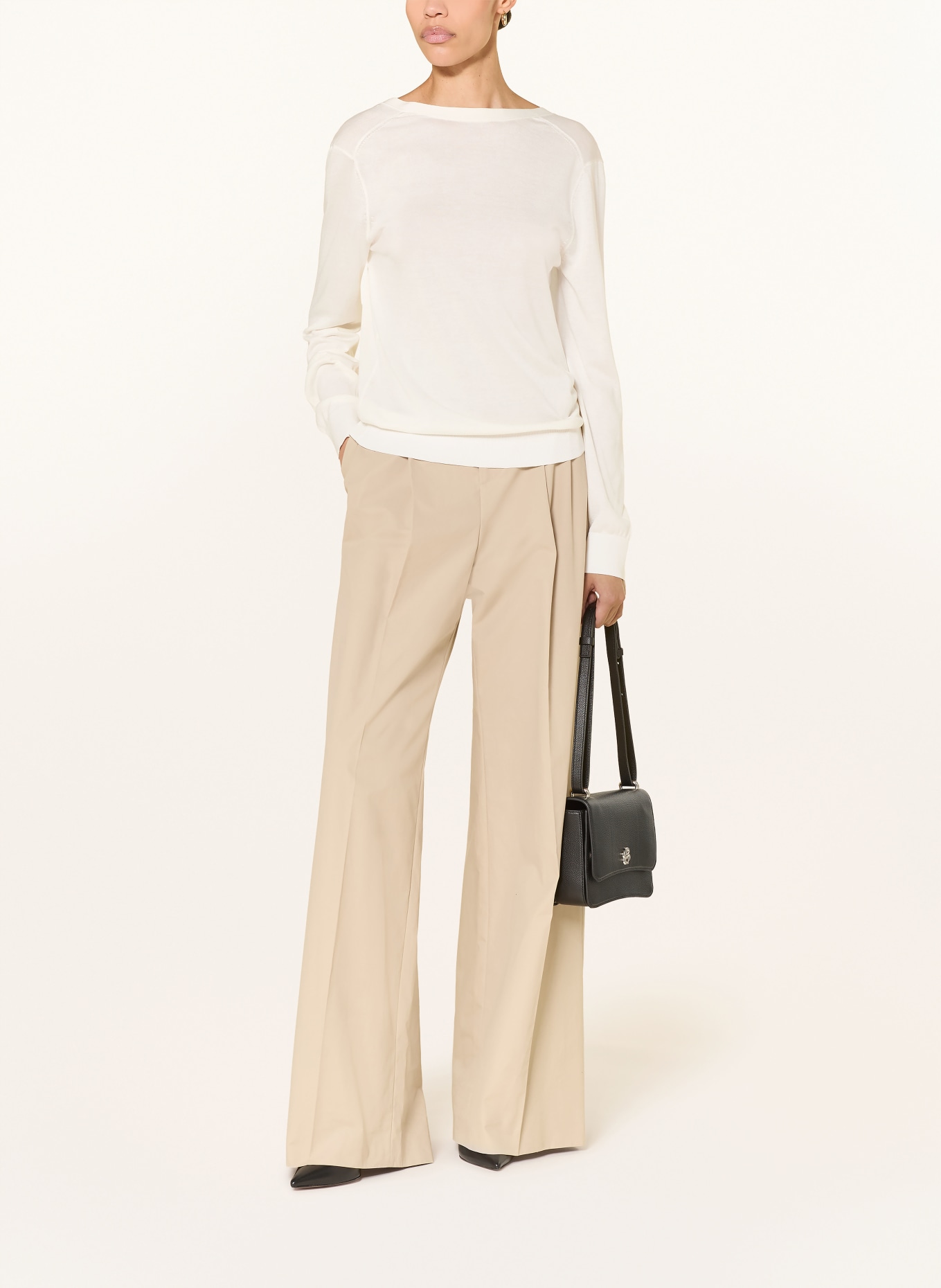 BOSS Pull FASEBACKARDI avec soie: ÉCRU