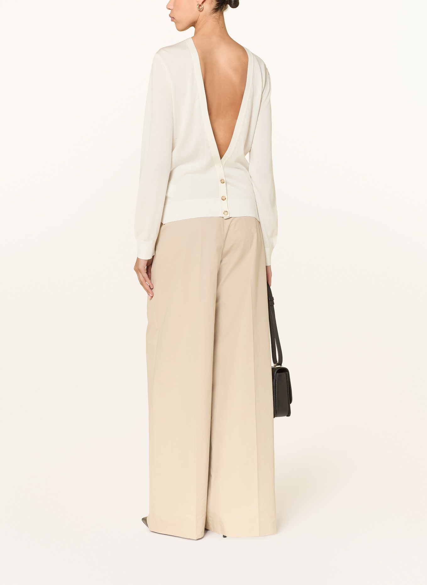 BOSS Pull FASEBACKARDI avec soie: ÉCRU