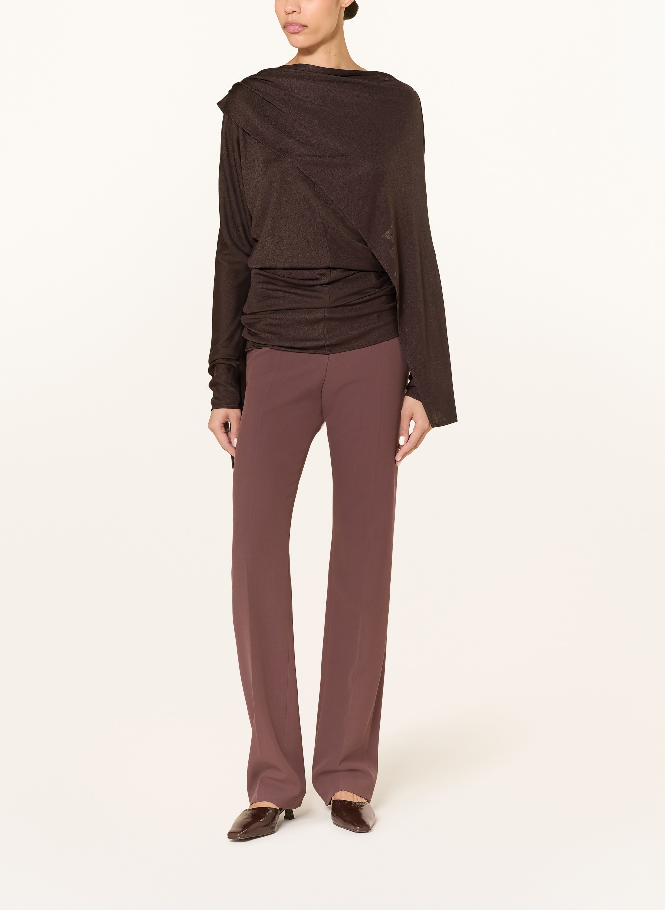 BOSS Longsleeve EBIRIS: MARRON FONCÉ