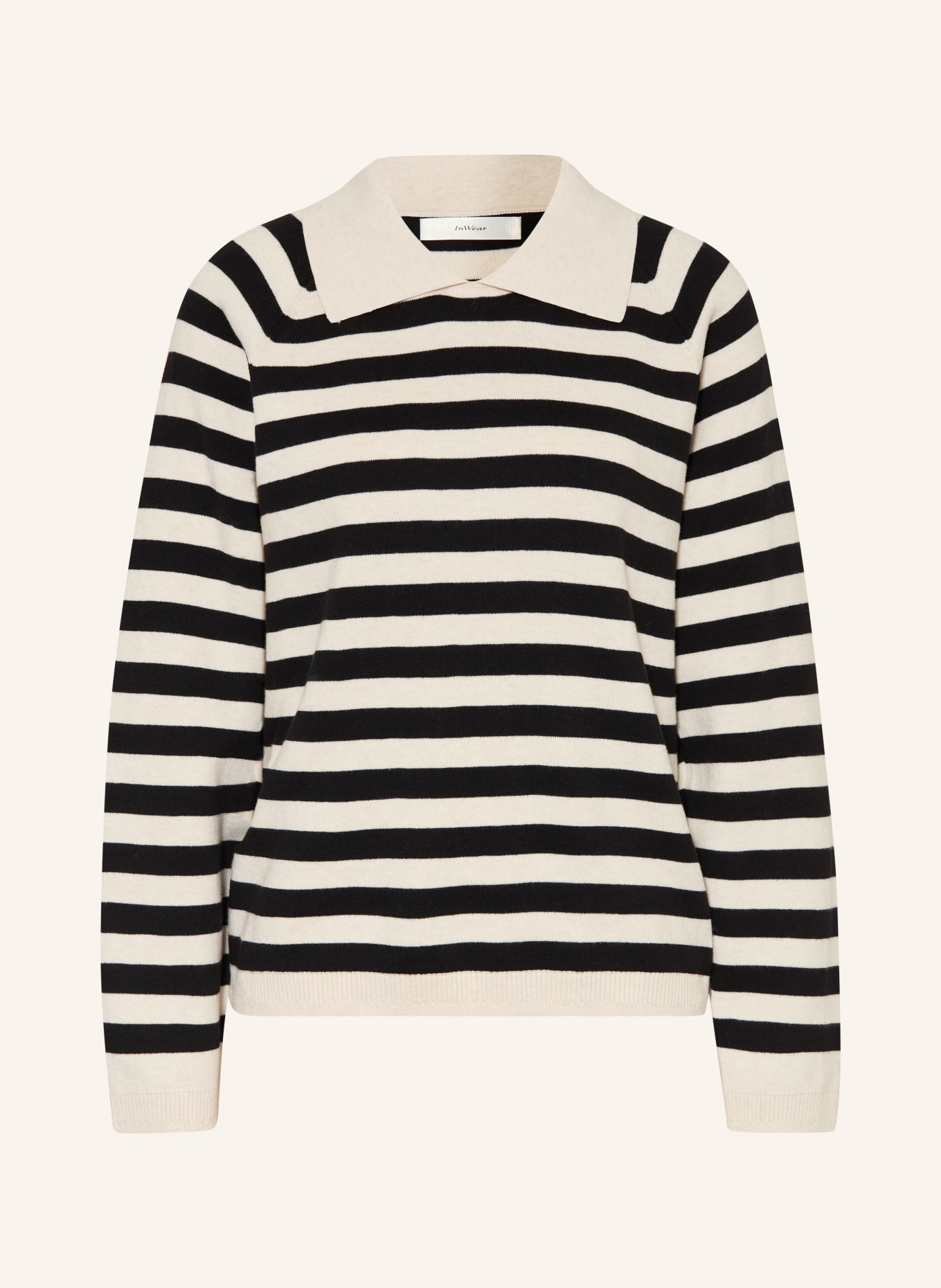 InWear Svetr MADIEIW: ČERNÁ / KRÉMOVÁ