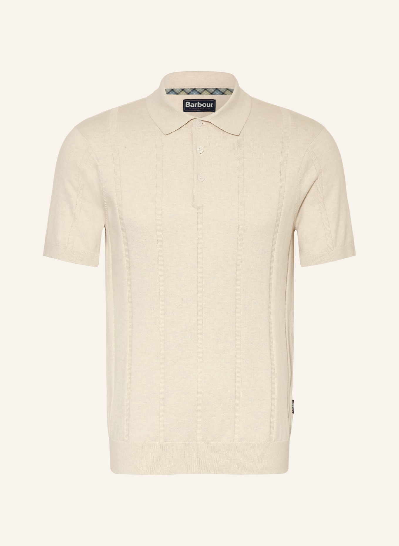 Barbour WELLBURN knitted polo shirt: CREAM