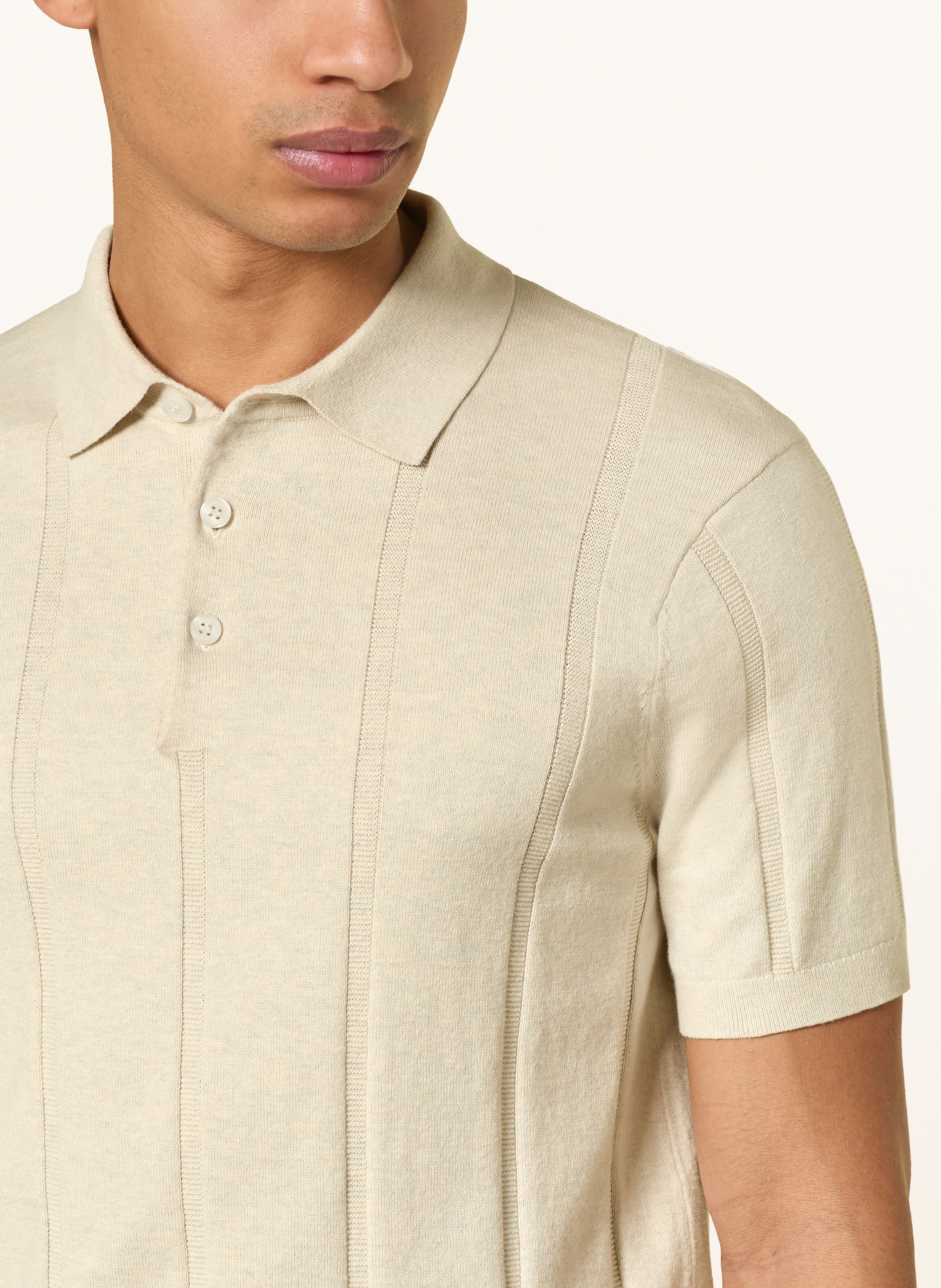 Barbour WELLBURN knitted polo shirt: CREAM