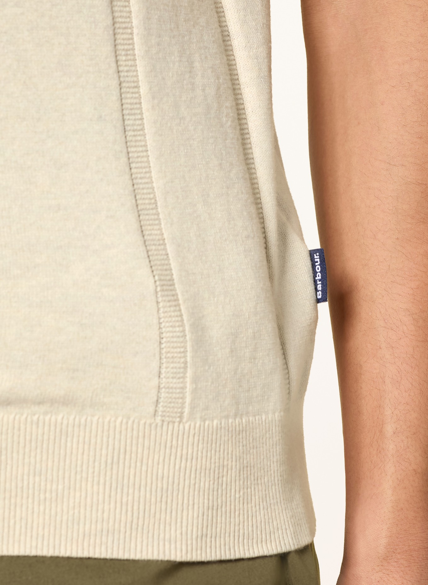 Barbour WELLBURN knitted polo shirt: CREAM