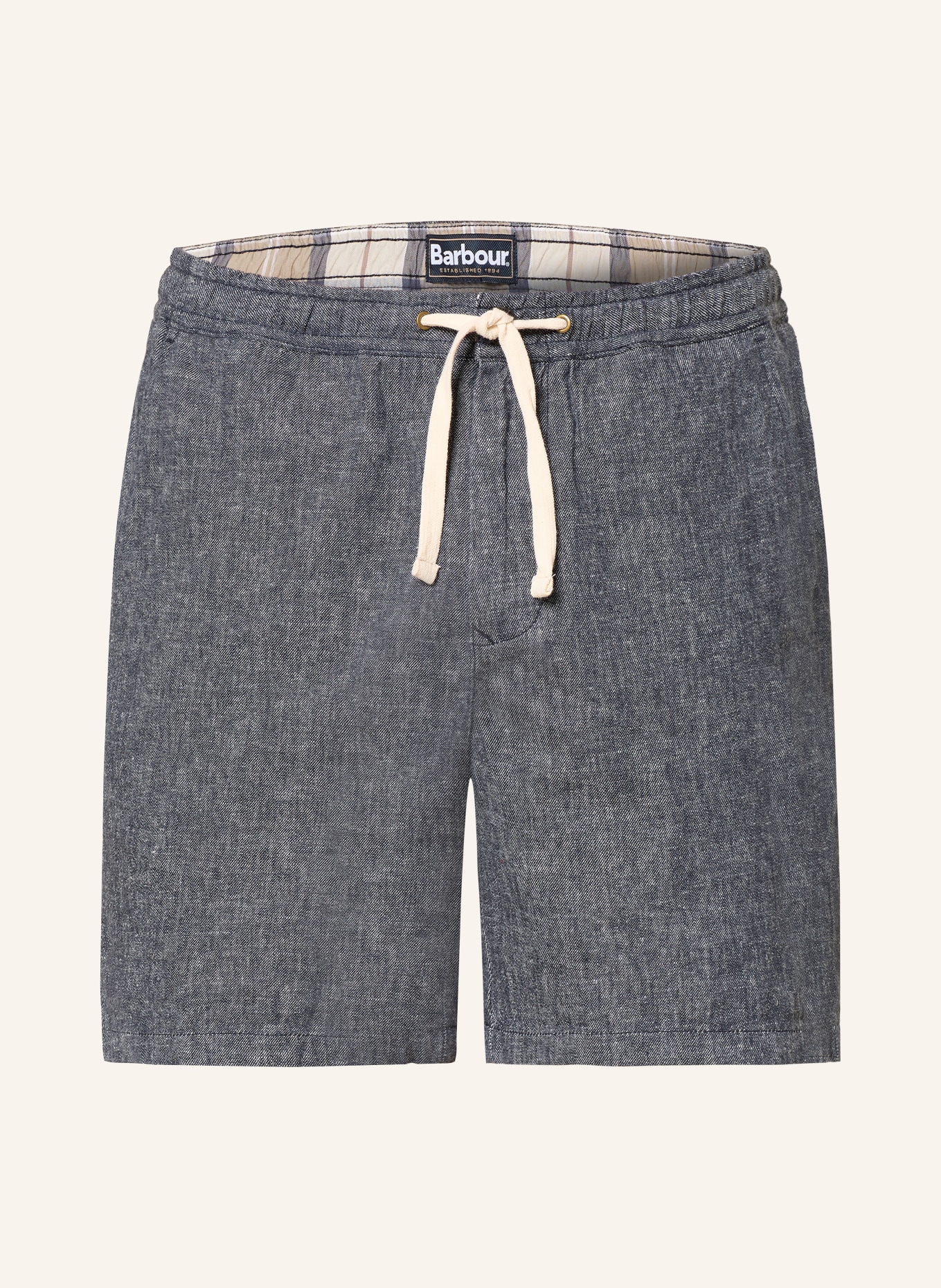 Barbour STILLWATER shorts with linen: DARK BLUE