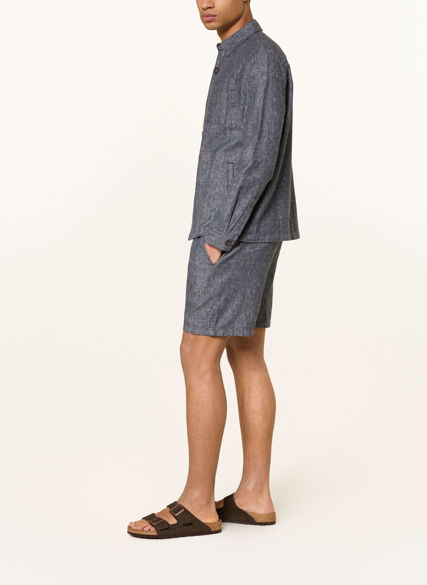 Barbour STILLWATER shorts with linen: DARK BLUE