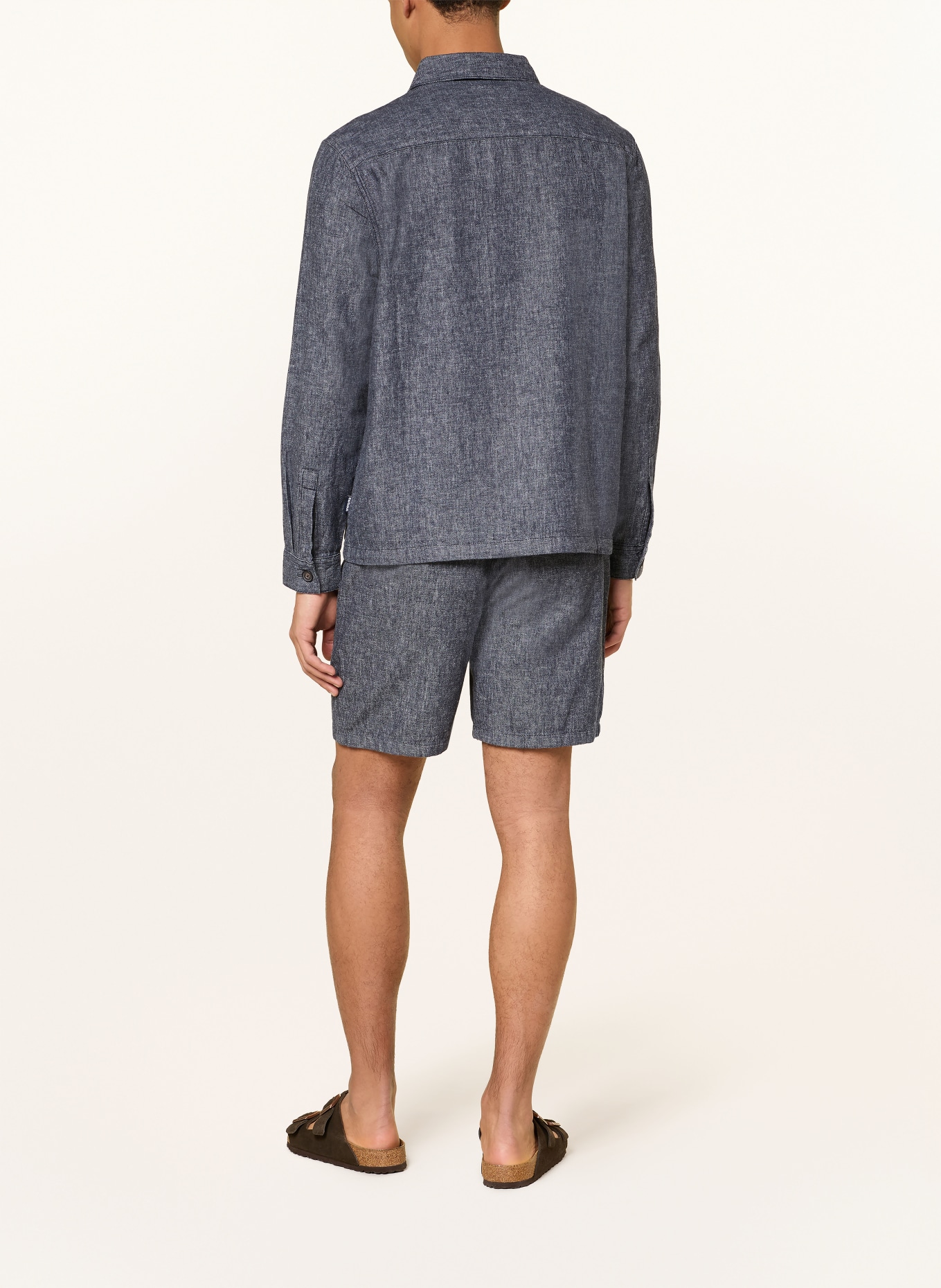 Barbour Overshirt STILLWATER mit Leinen: DUNKELBLAU