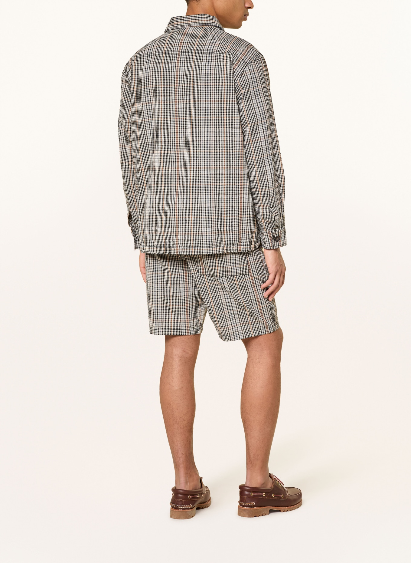 Barbour Shorts FIFE mit Leinen: SCHWARZ / HELLBRAUN / HELLGRAU