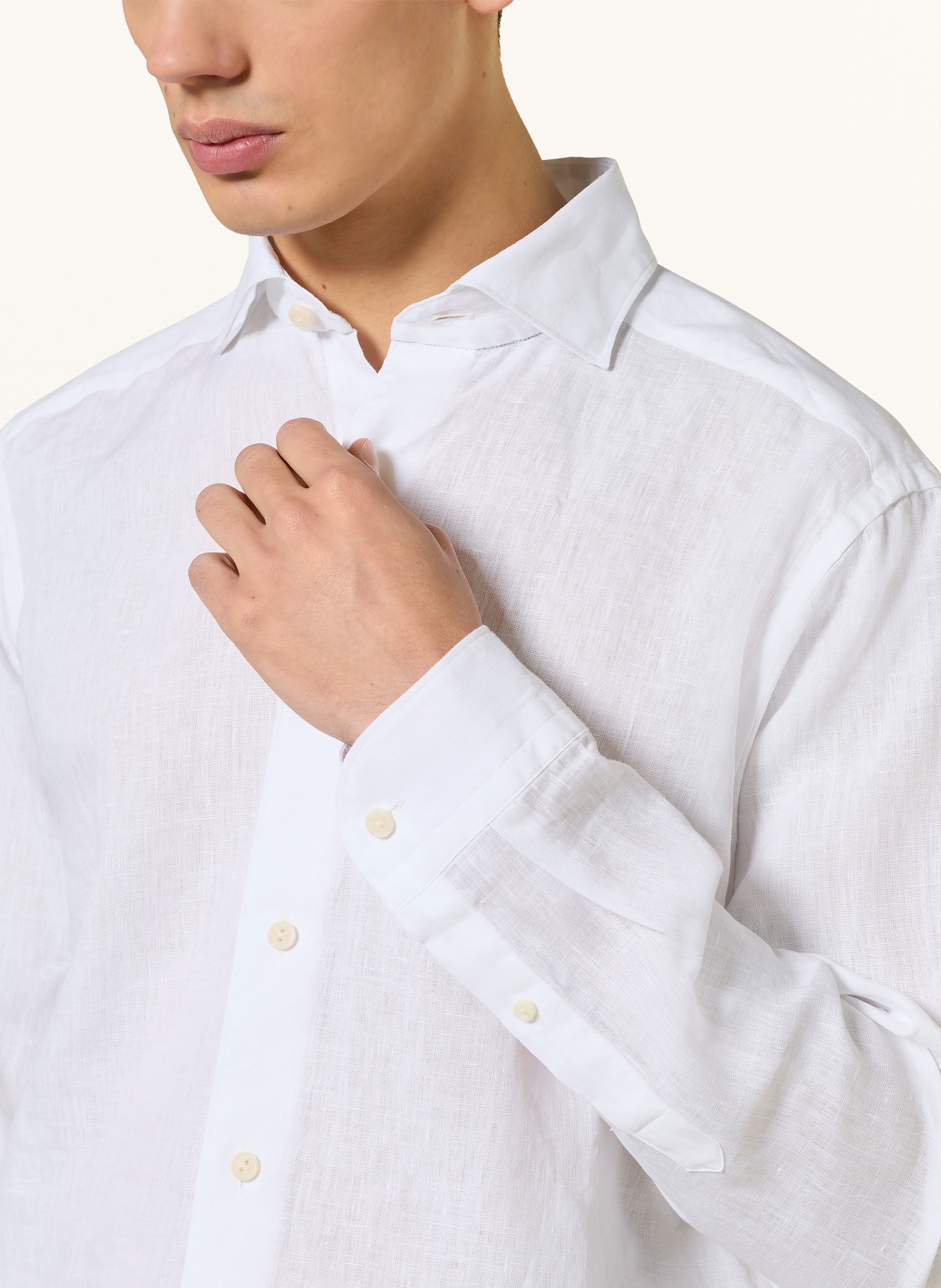 ETON Leinenhemd Casual Fit: WEISS