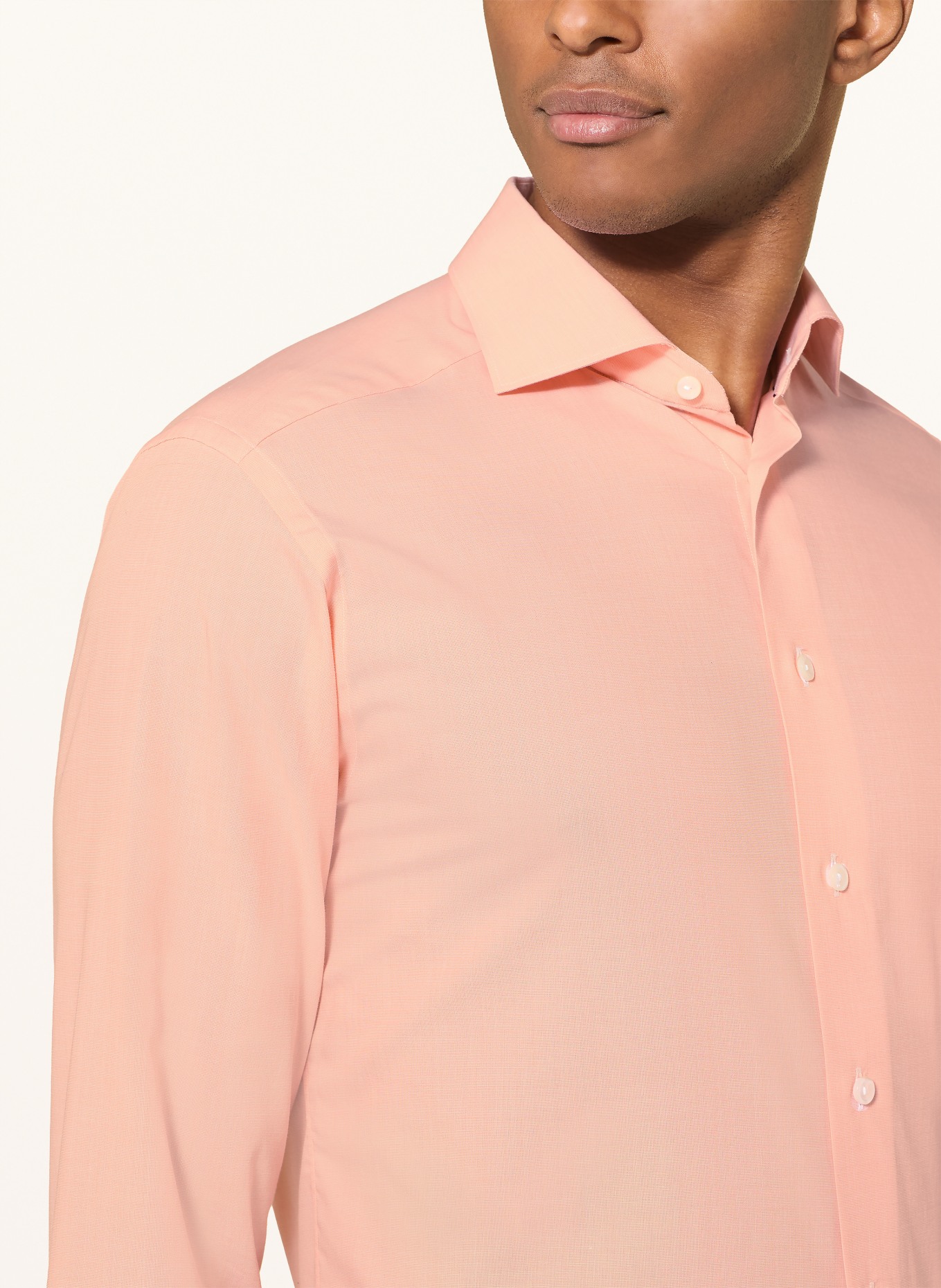 ETON Slim fit shirt: LIGHT ORANGE