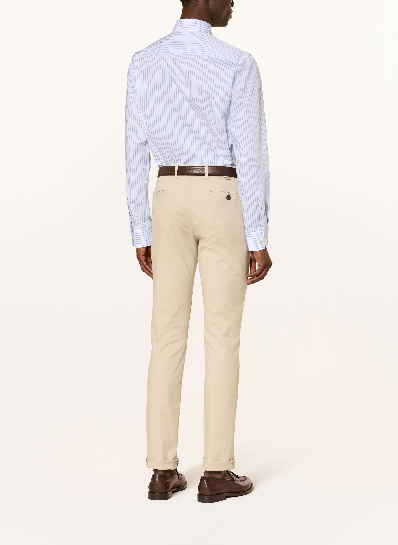 ETON Contemporary Fit Shirt: WHITE / LIGHT BLUE
