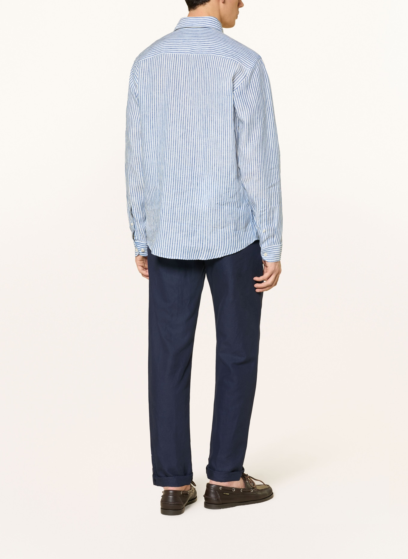 ETON Leinenhemd Regular Fit: DUNKELBLAU / WEISS