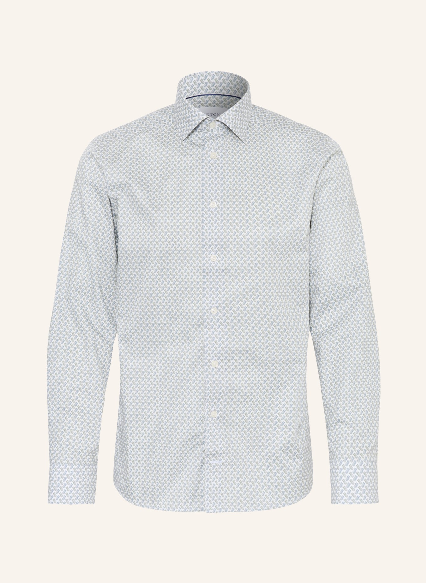 ETON Slim fit shirt: OLIVE / BLUE GRAY / WHITE