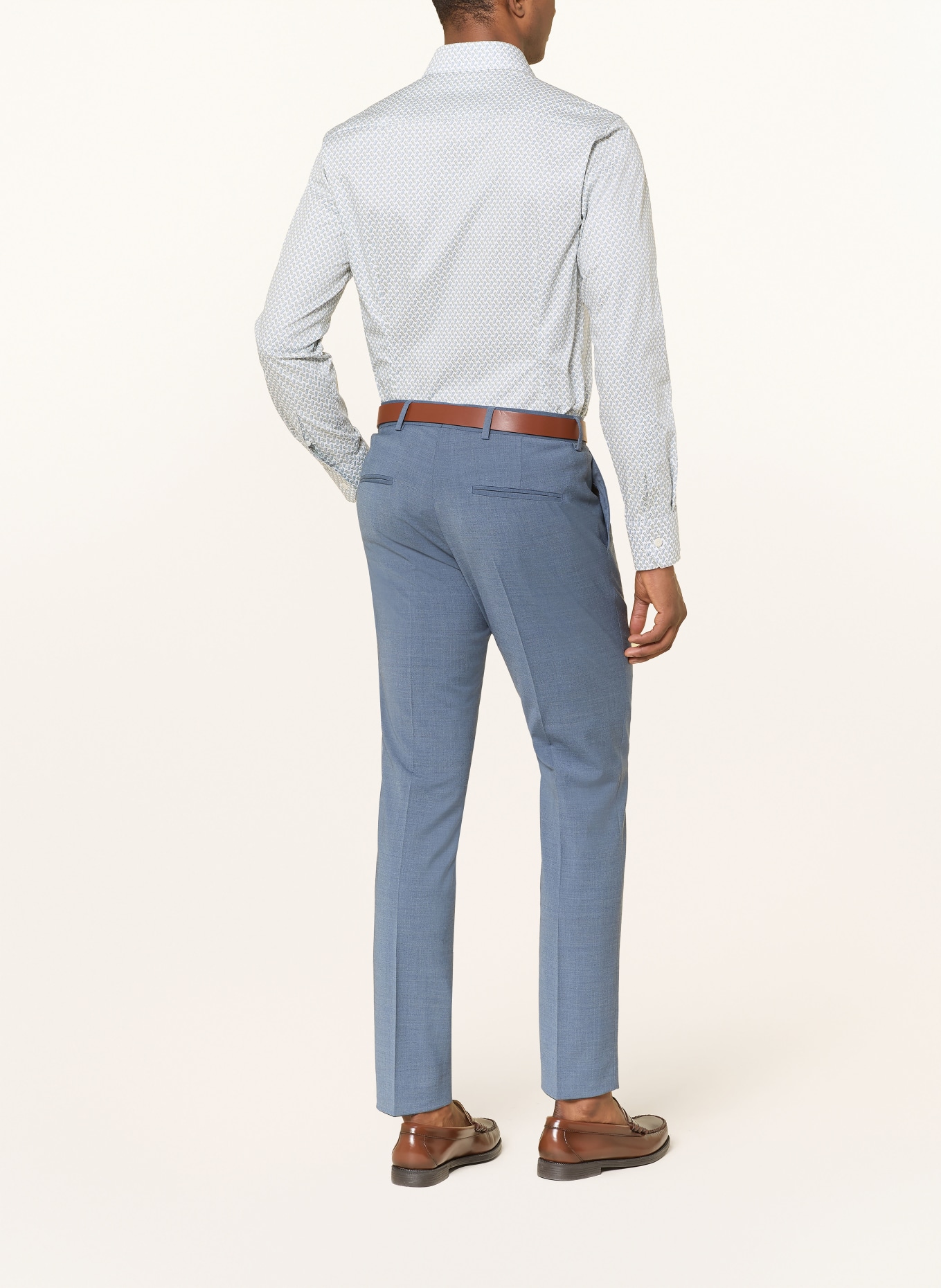 ETON Slim fit shirt: OLIVE / BLUE GRAY / WHITE