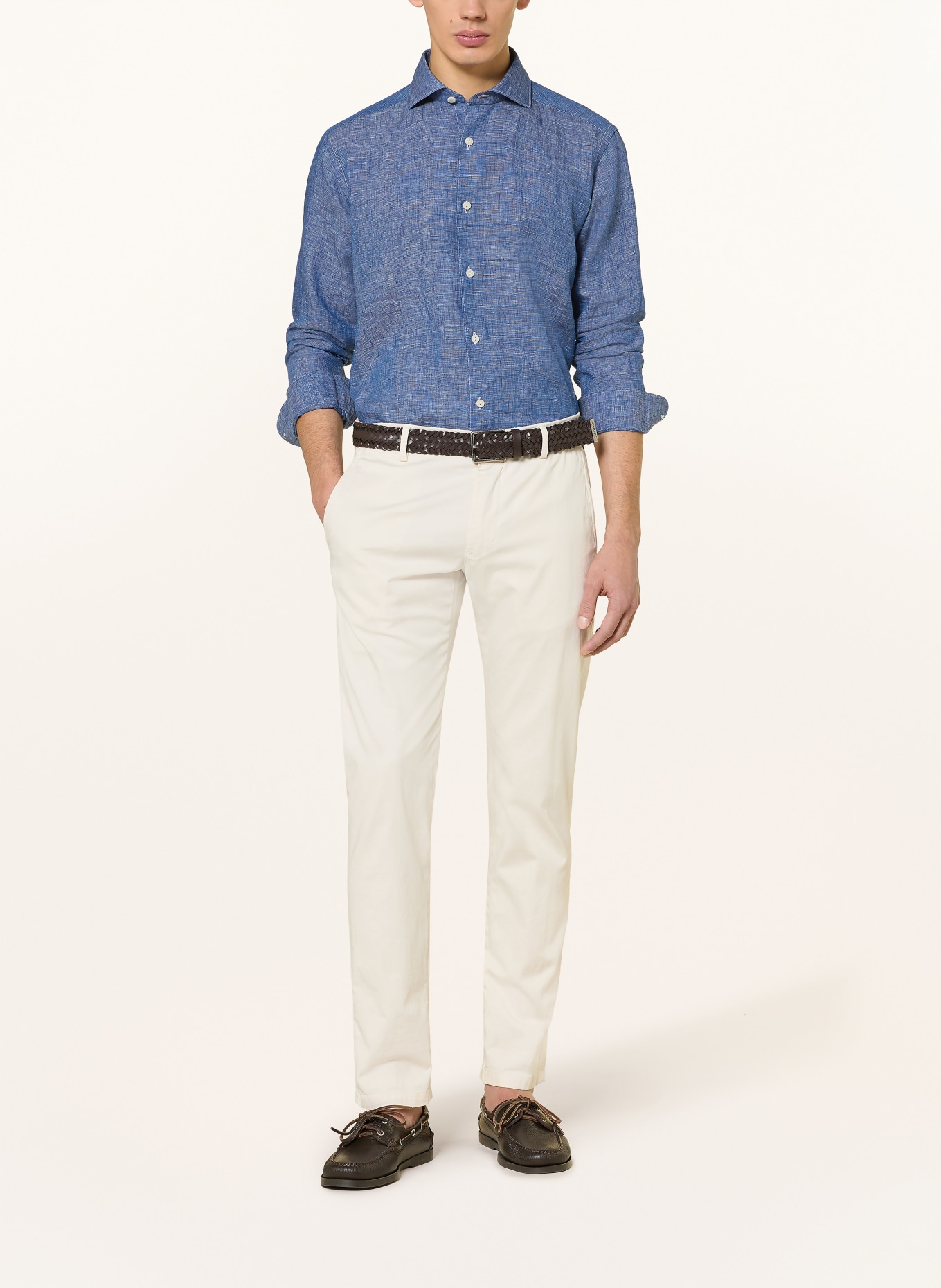 ETON Casual fit linen shirt: BLUE