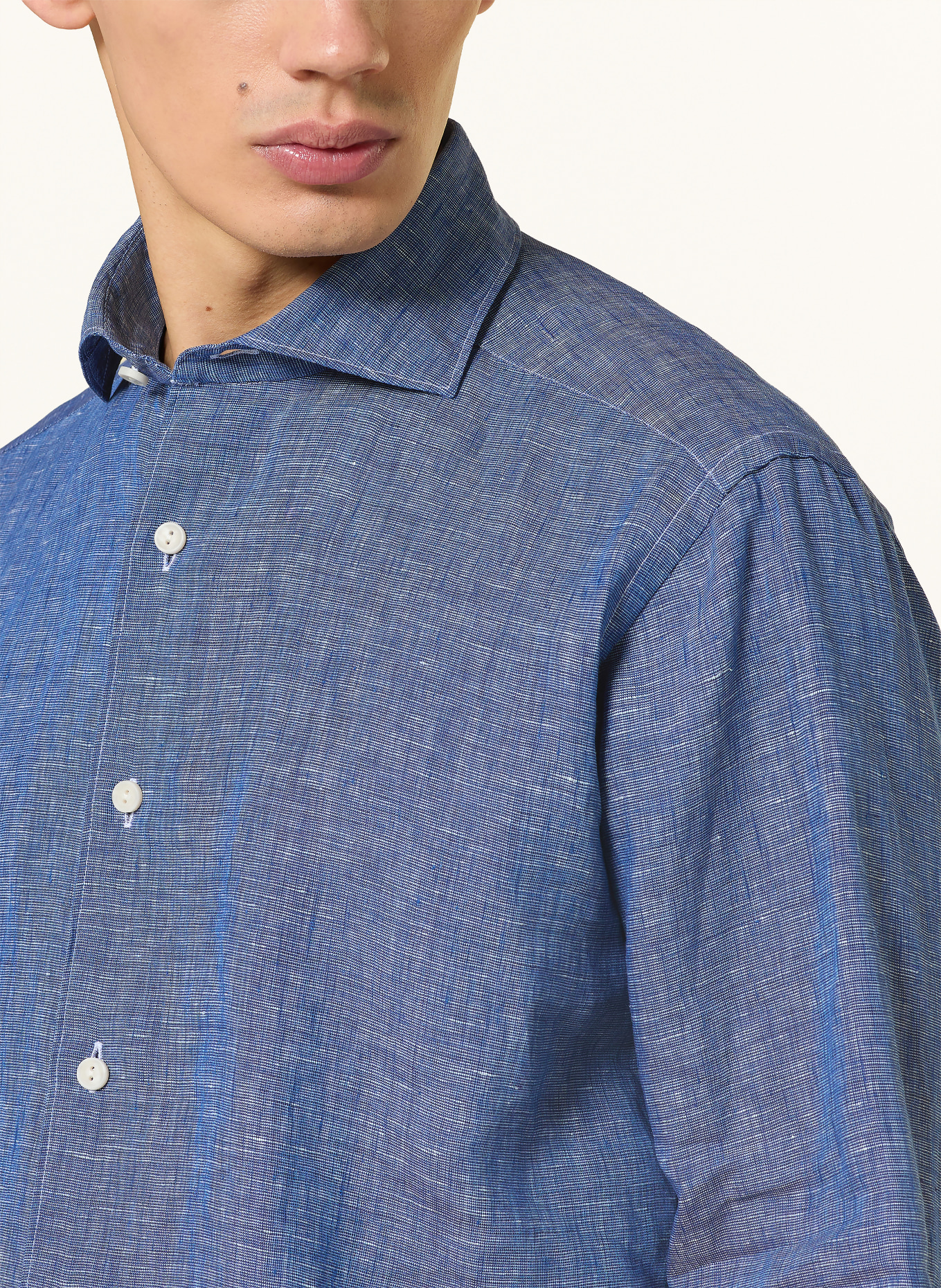 ETON Casual fit linen shirt: BLUE