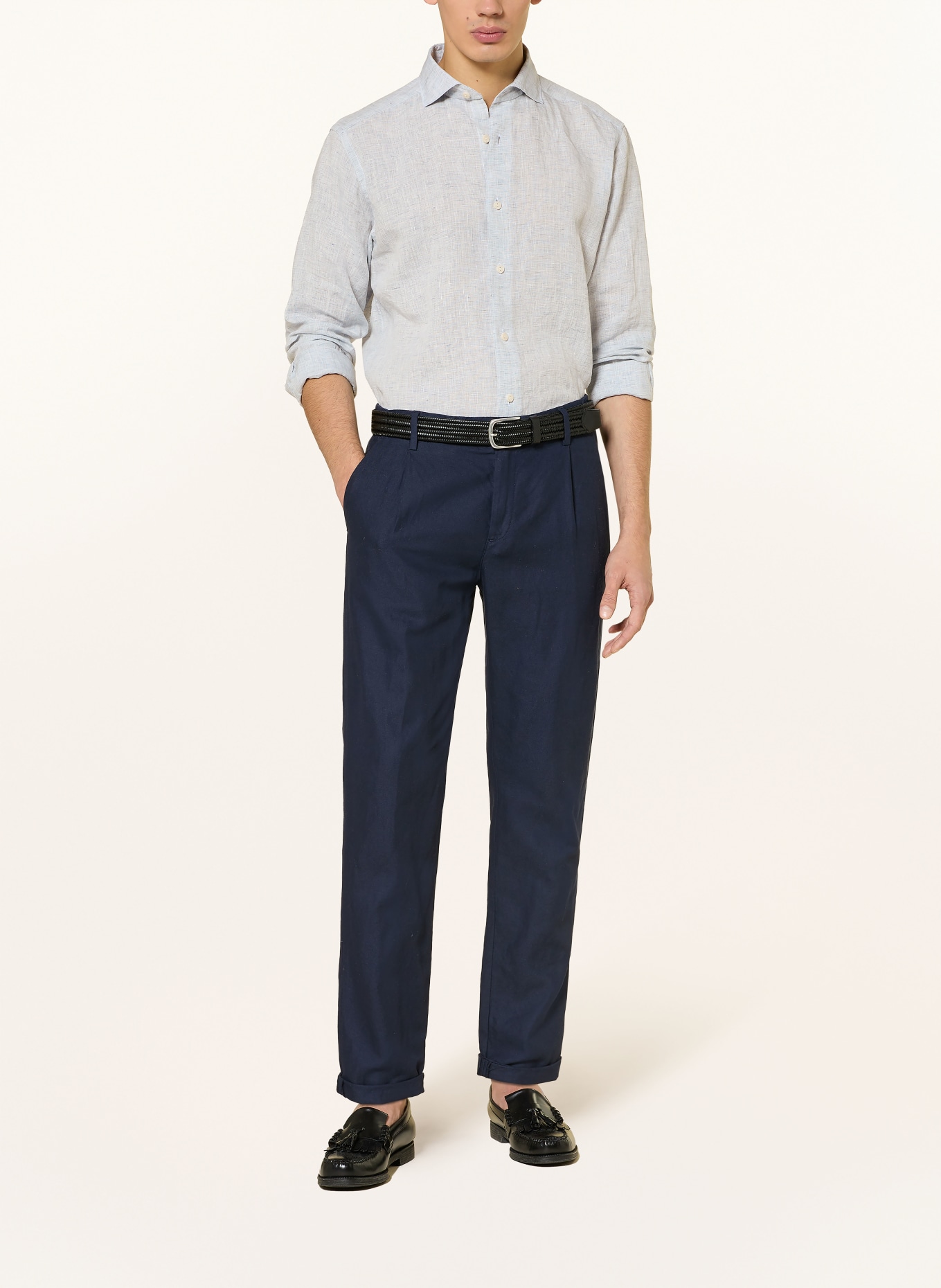 ETON Leinenhemd Casual Fit: HELLBLAU