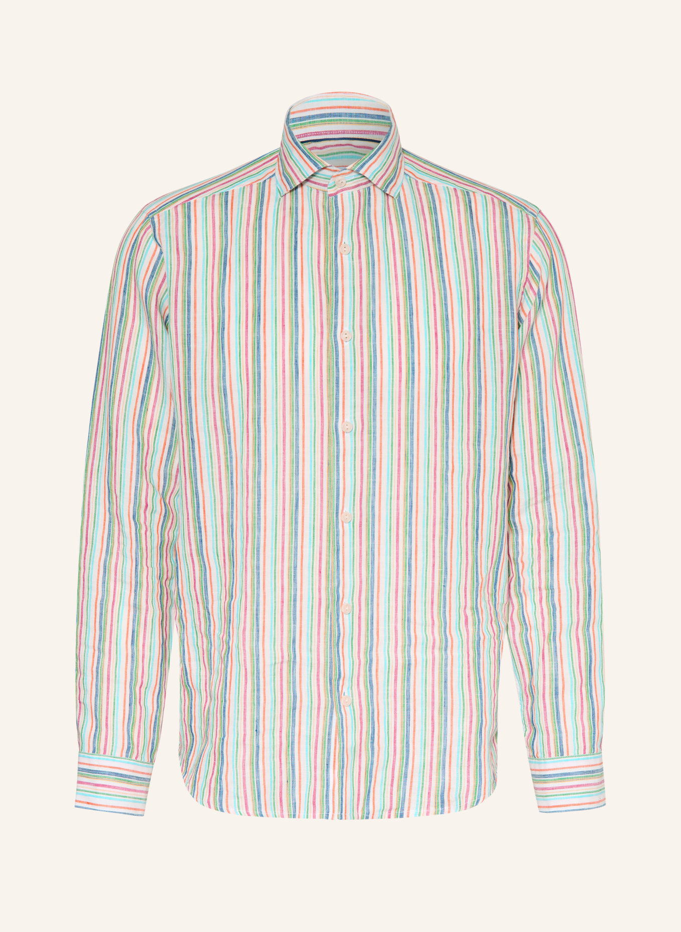 ETON Leinenhemd Casual Fit: WEISS / ROT / DUNKELBLAU