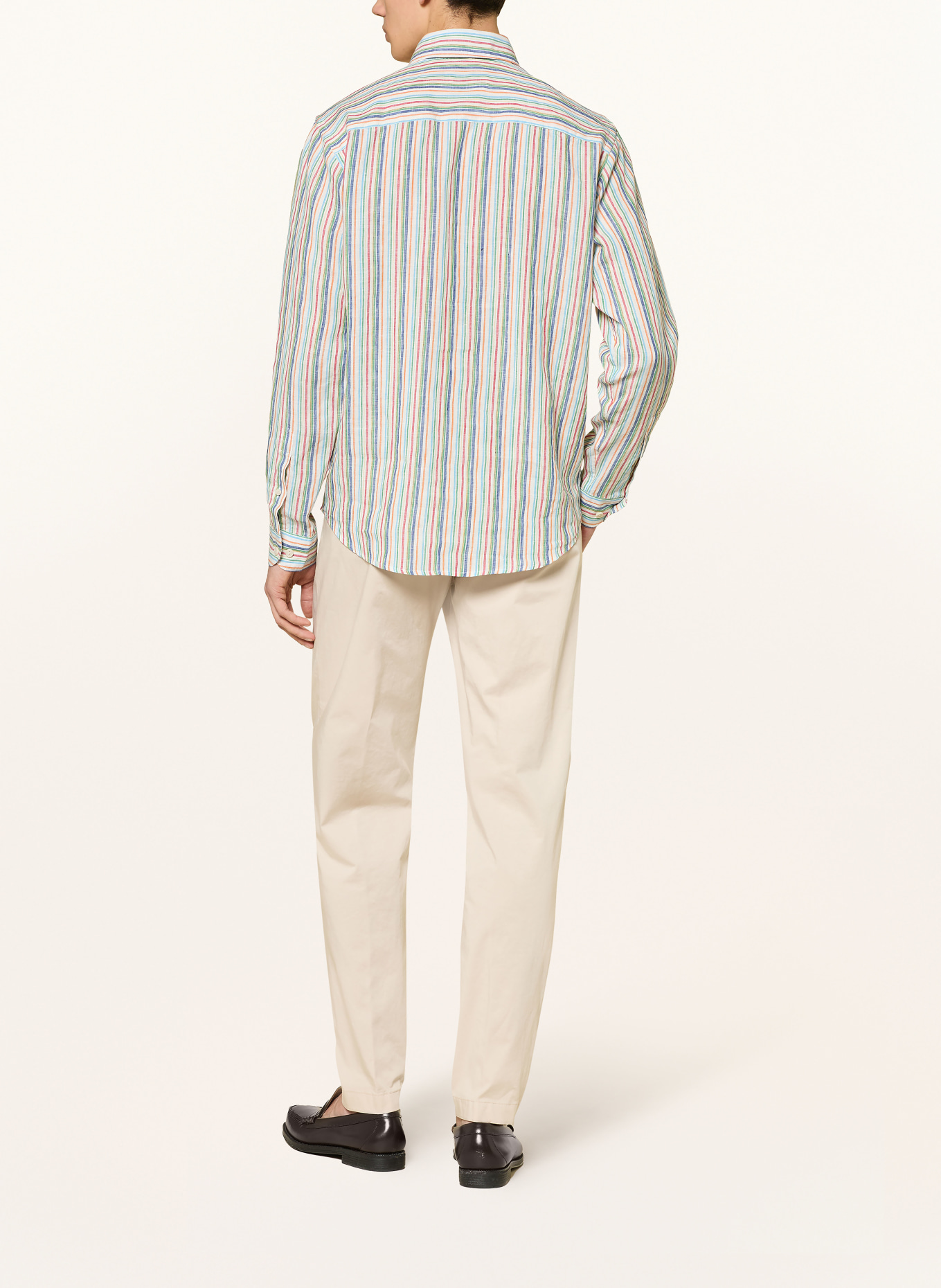 ETON Leinenhemd Casual Fit: WEISS / ROT / DUNKELBLAU