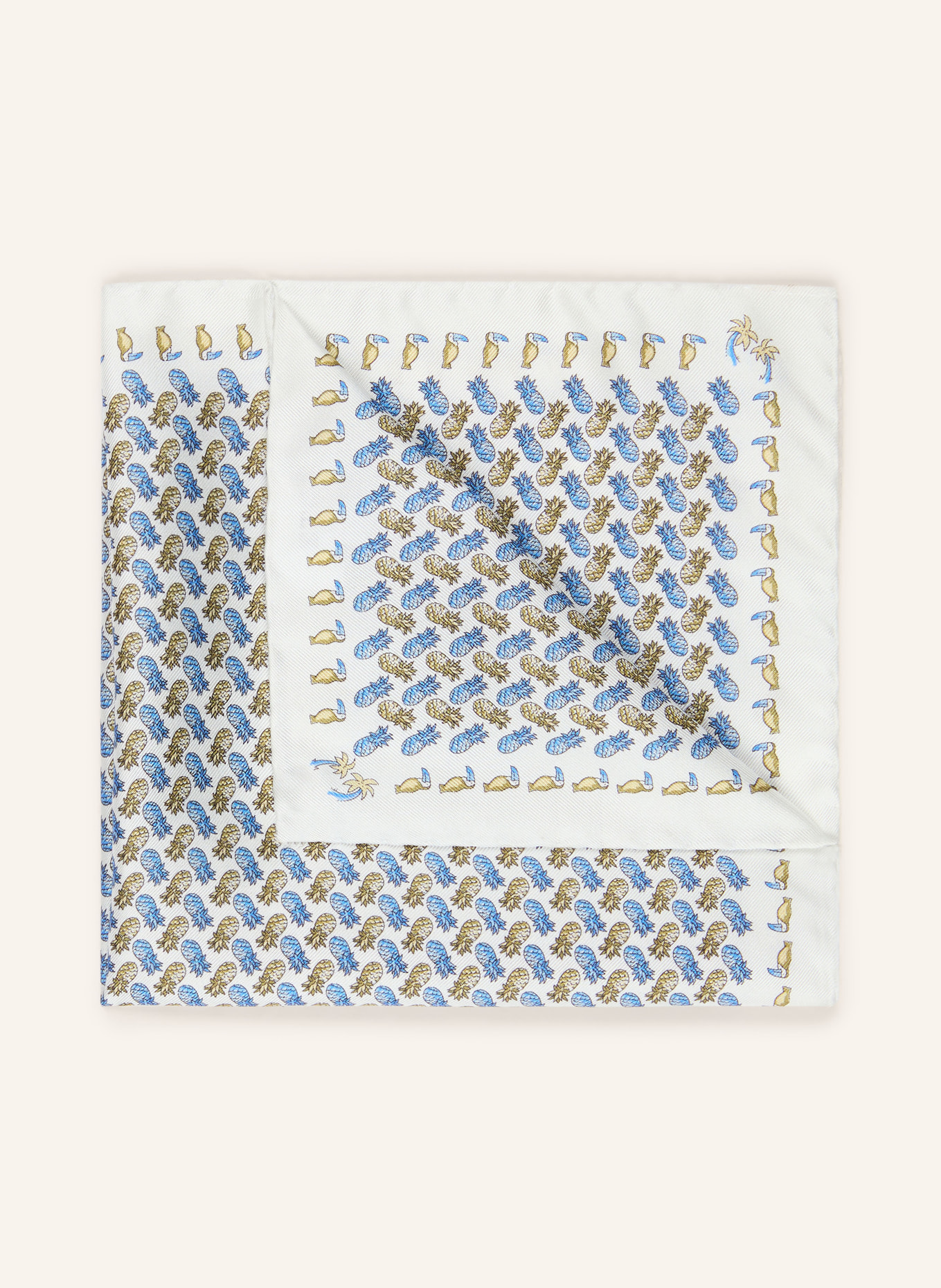 ETON pocket square: LIGHT GRAY / YELLOW / BLUE