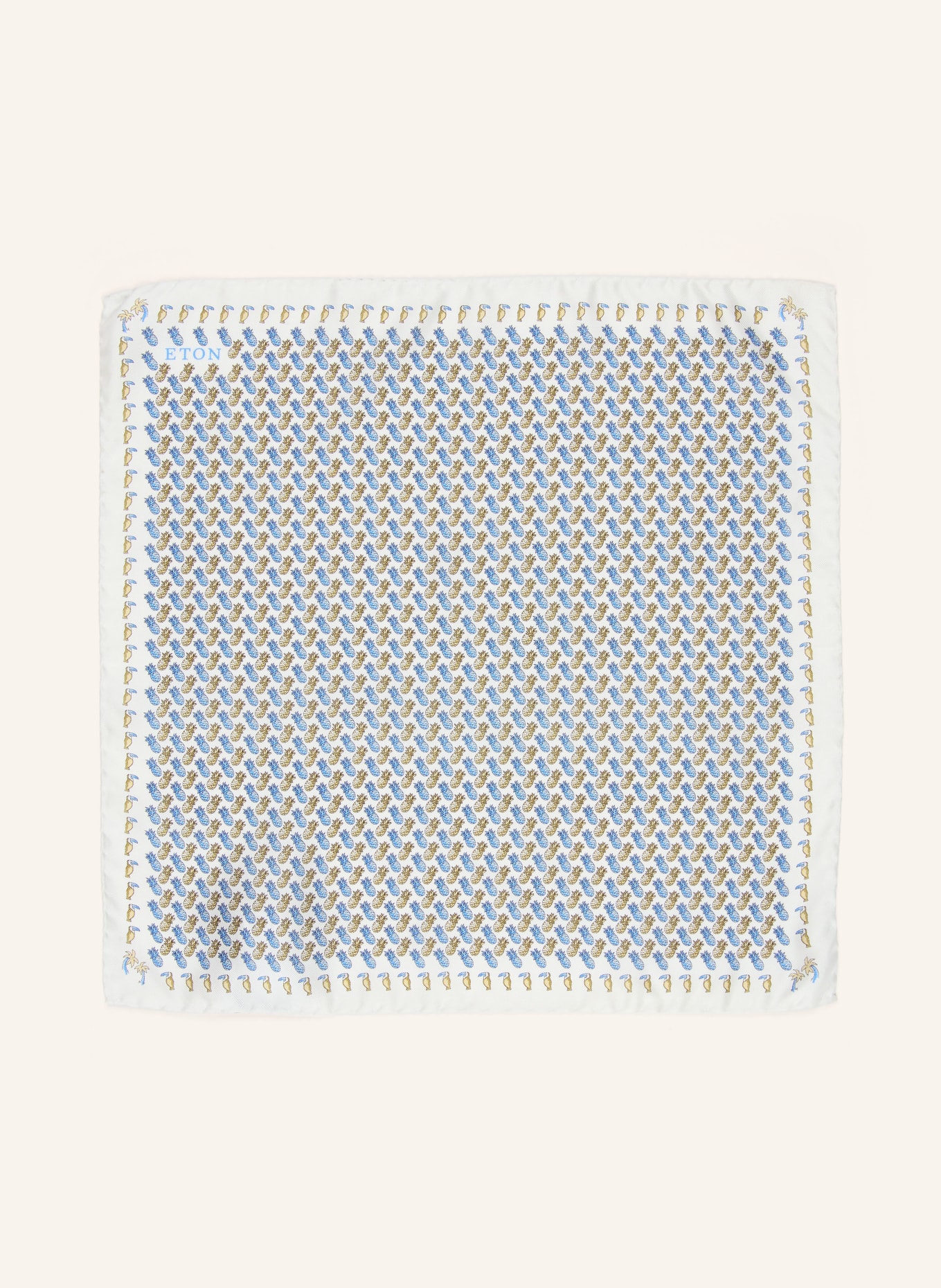 ETON pocket square: LIGHT GRAY / YELLOW / BLUE