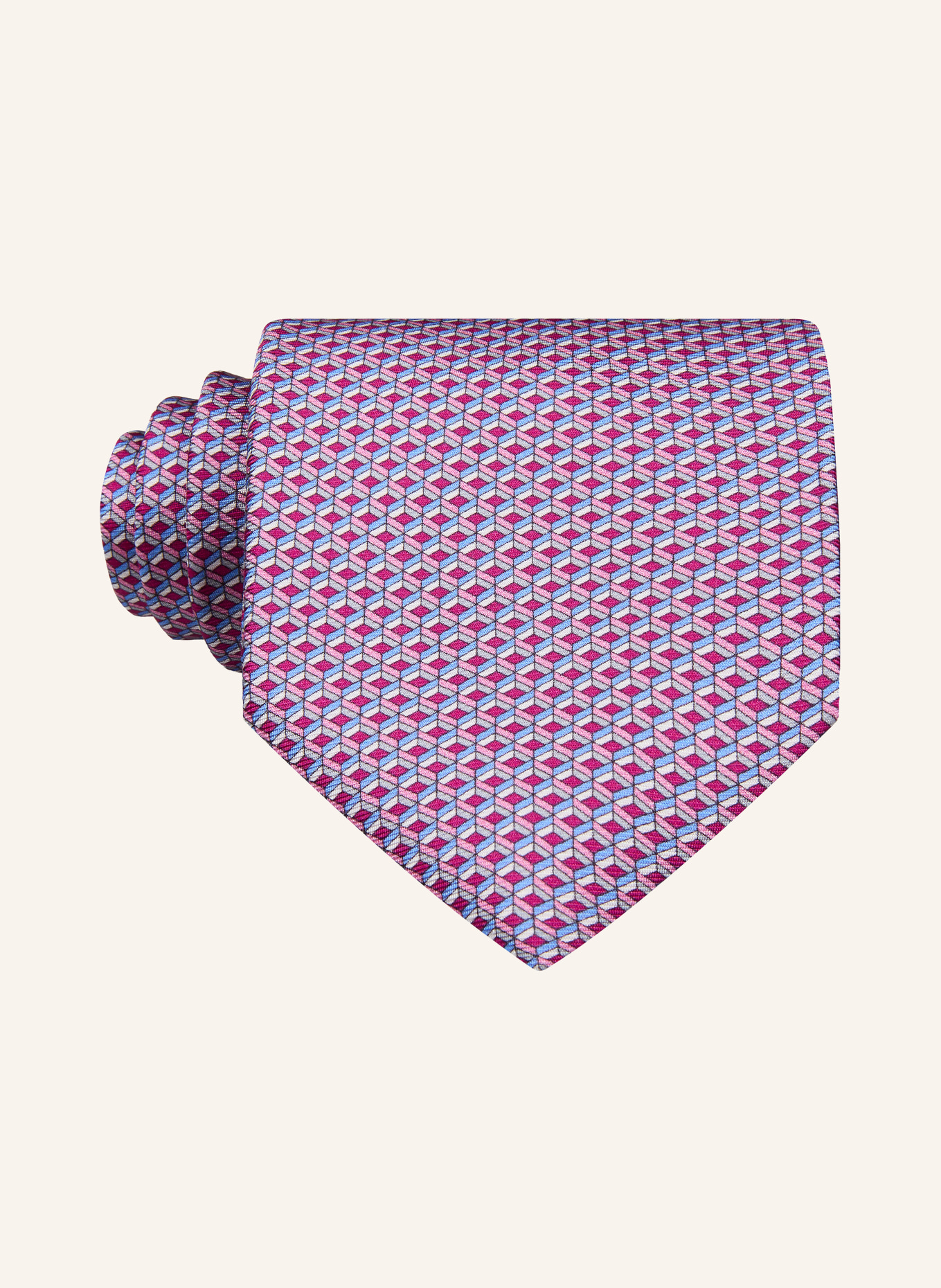 ETON necktie: FUCHSIA / GRAY / BLUE