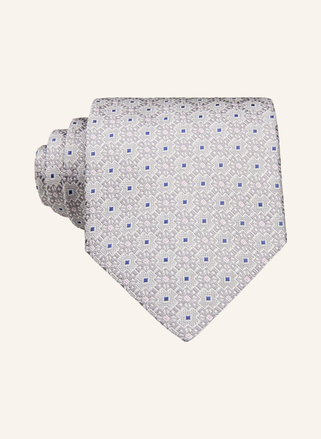 ETON MEDALLION tie: GRAY / PINK / DARK BLUE
