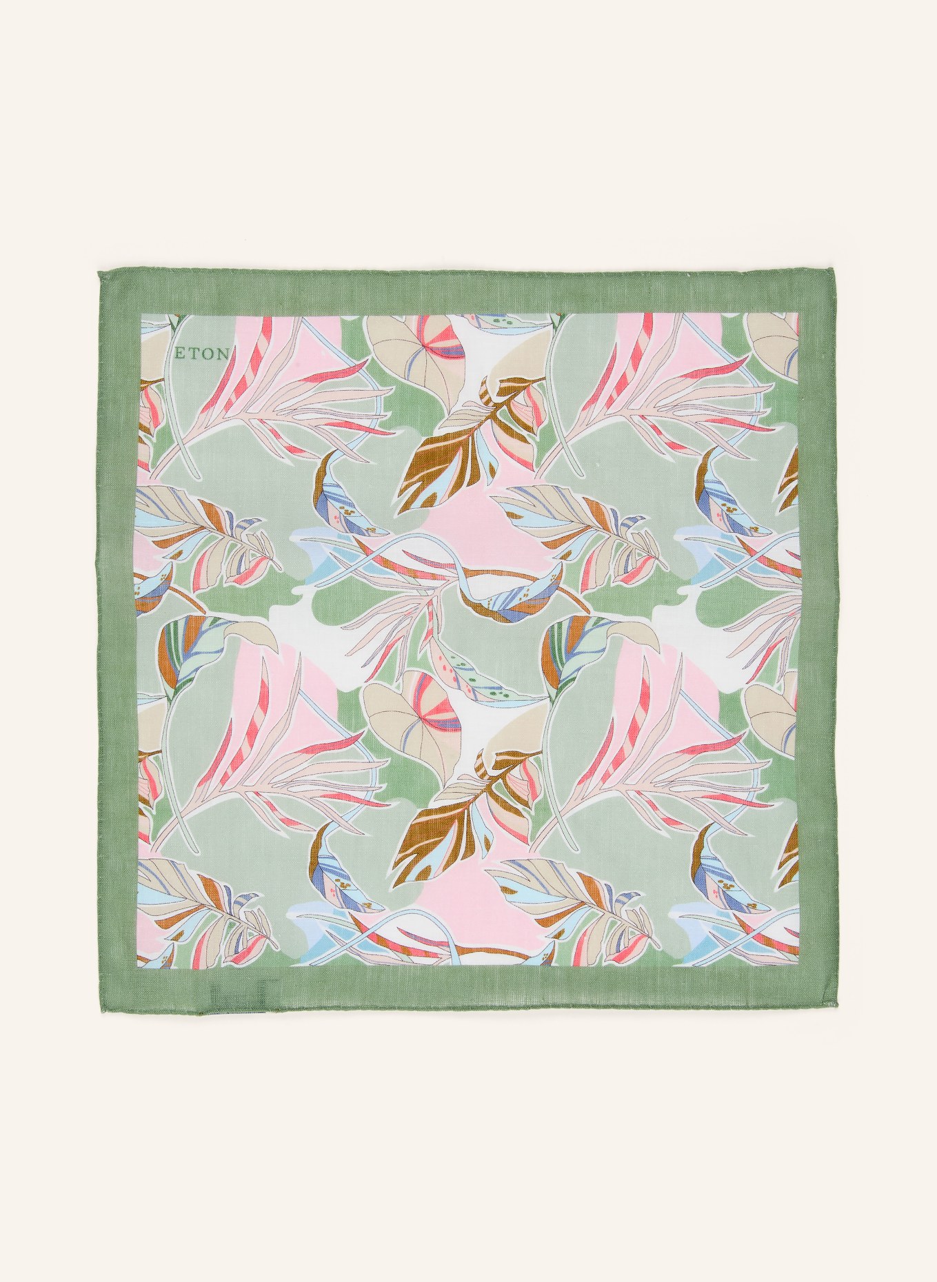 ETON Einstecktuch aus Leinen: OLIV / ROSA / HELLBLAU