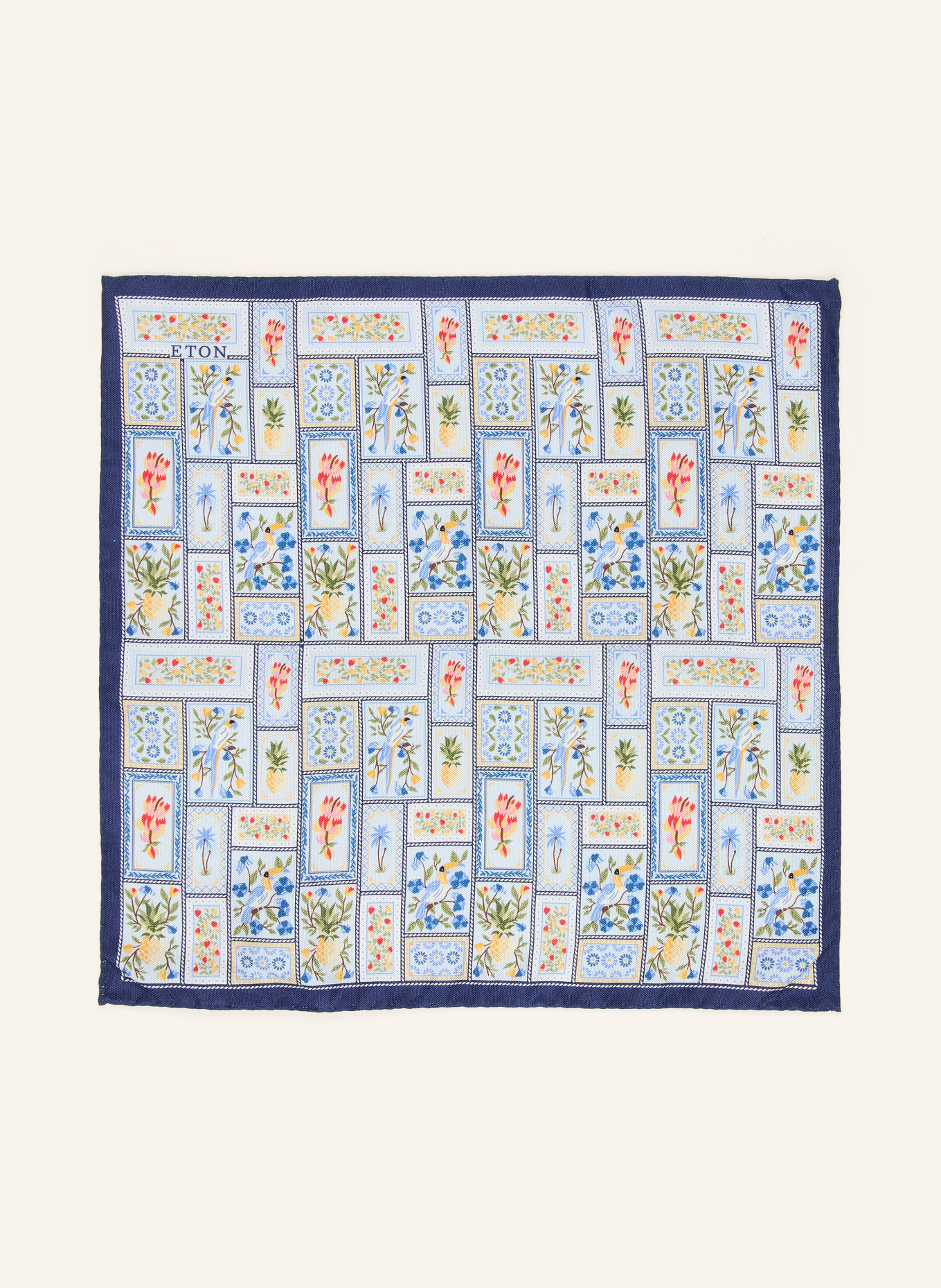 ETON Einstecktuch: DUNKELBLAU / ROT / GELB