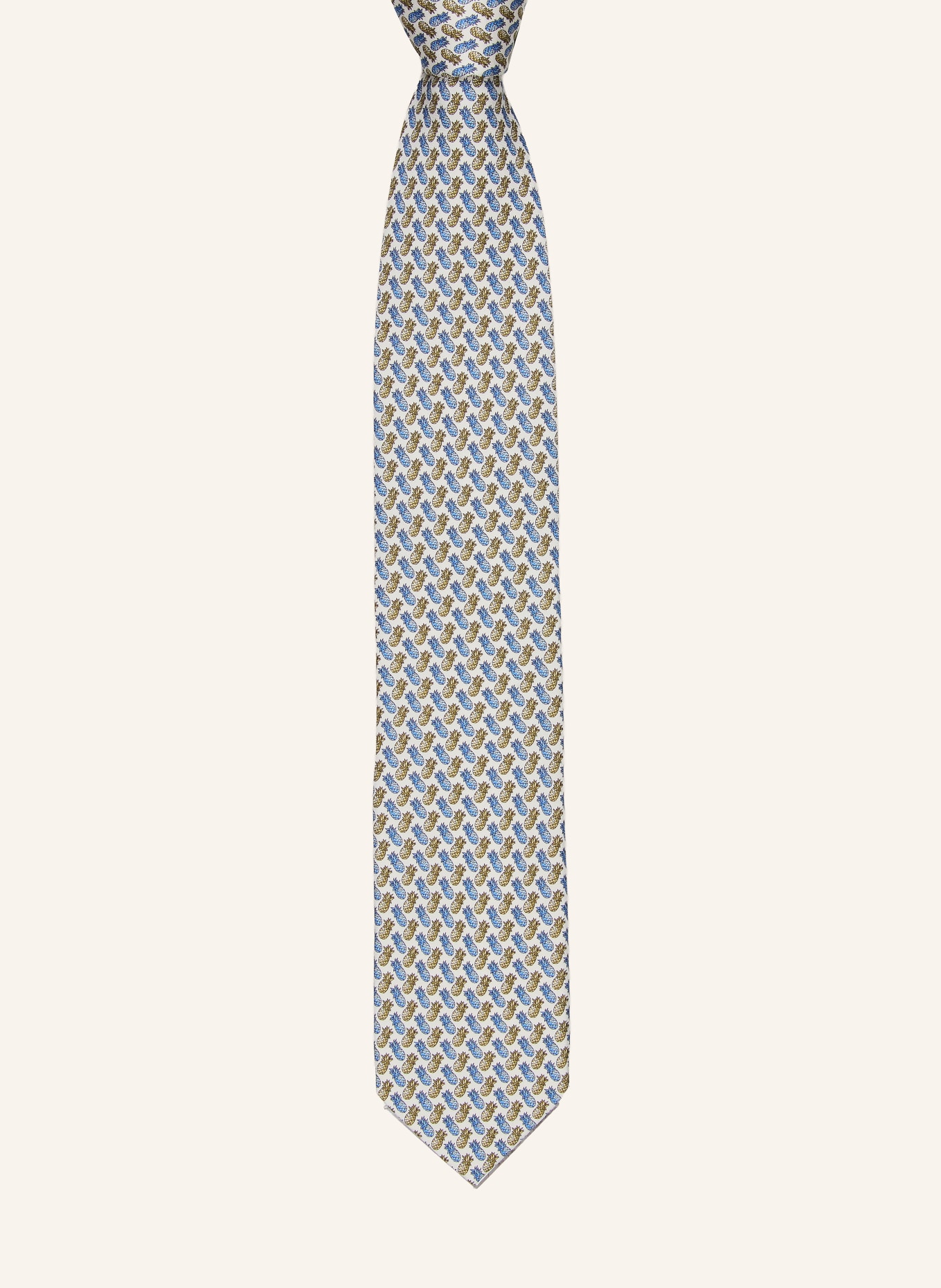 ETON necktie: WHITE / OLIVE / BLUE
