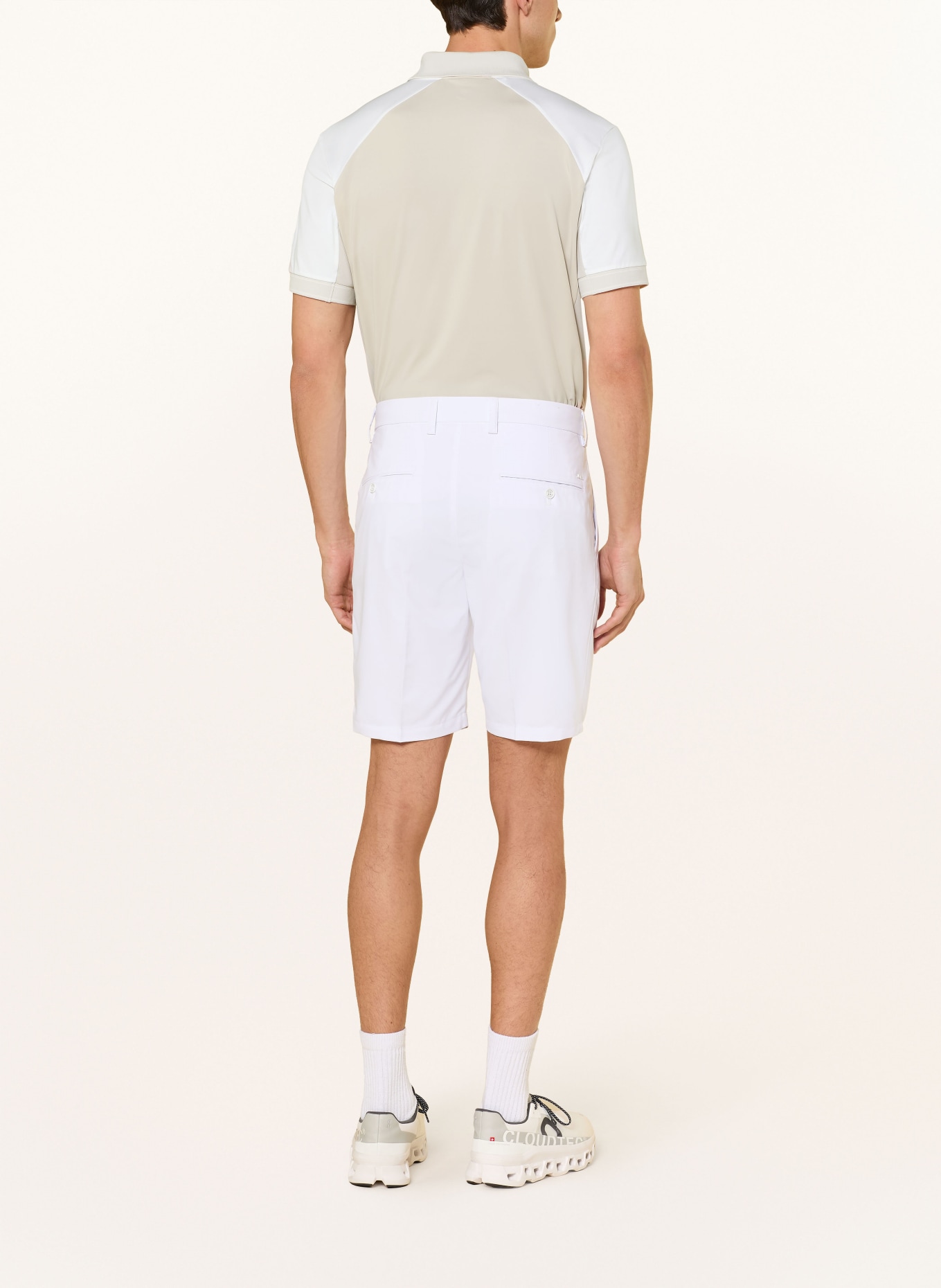 BOGNER Jerseyové polo tričko FABIUS: BÉŽOVÁ / BÍLÁ