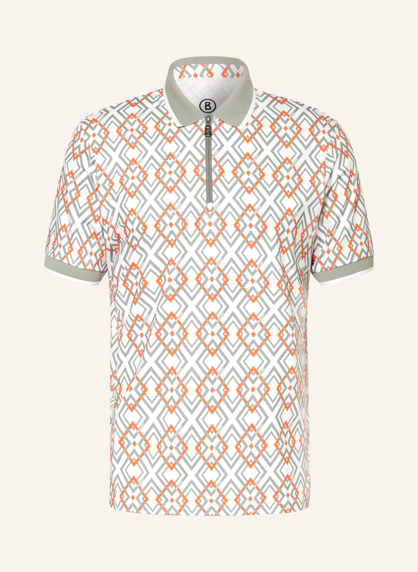 BOGNER Jersey-Poloshirt VALENTIN: WEISS / ORANGE / OLIV