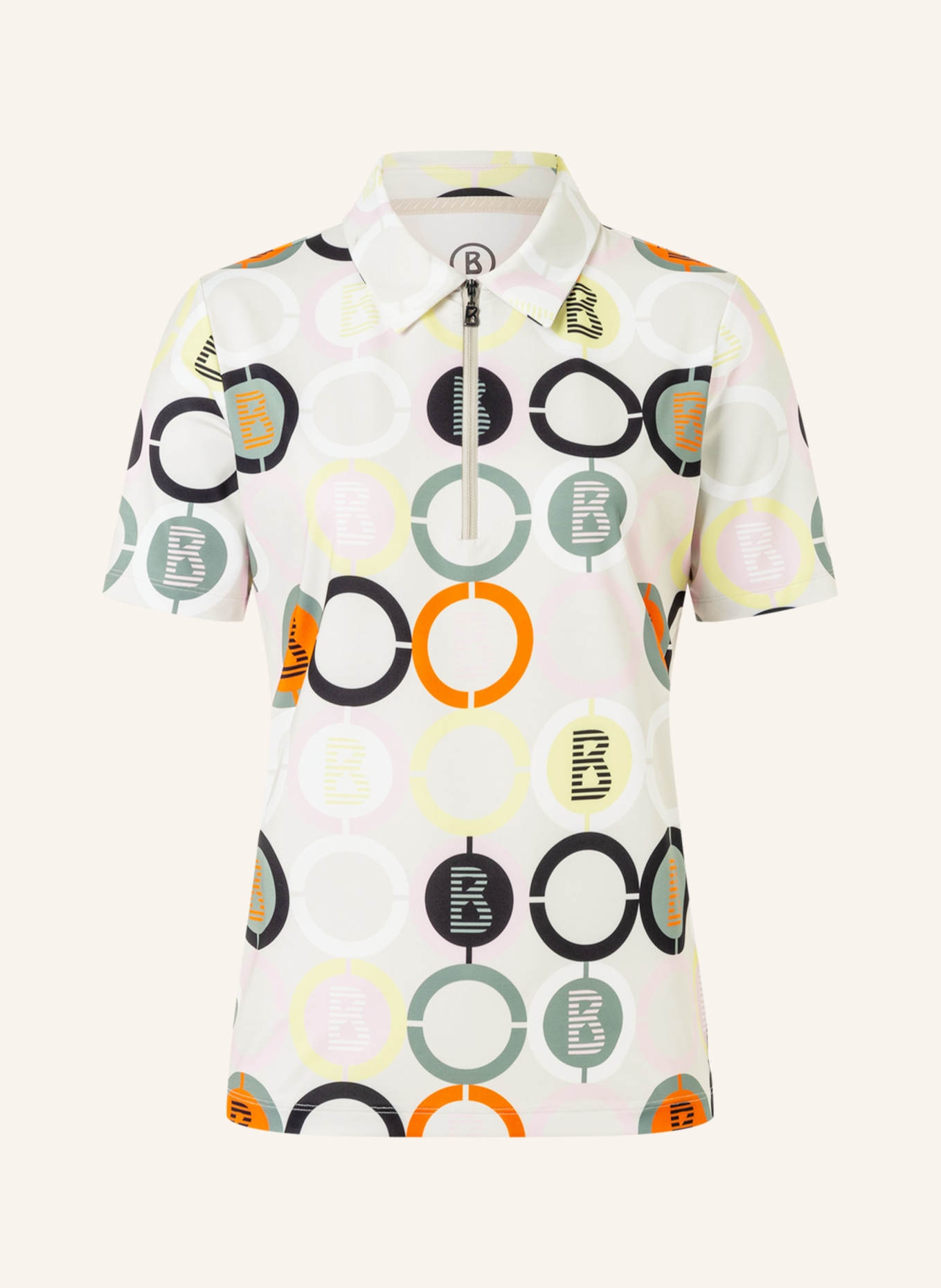 BOGNER Jerseyové polo tričko TAYA: SVĚTLE ZELENÁ / ŽLUTÁ / ČERNÁ