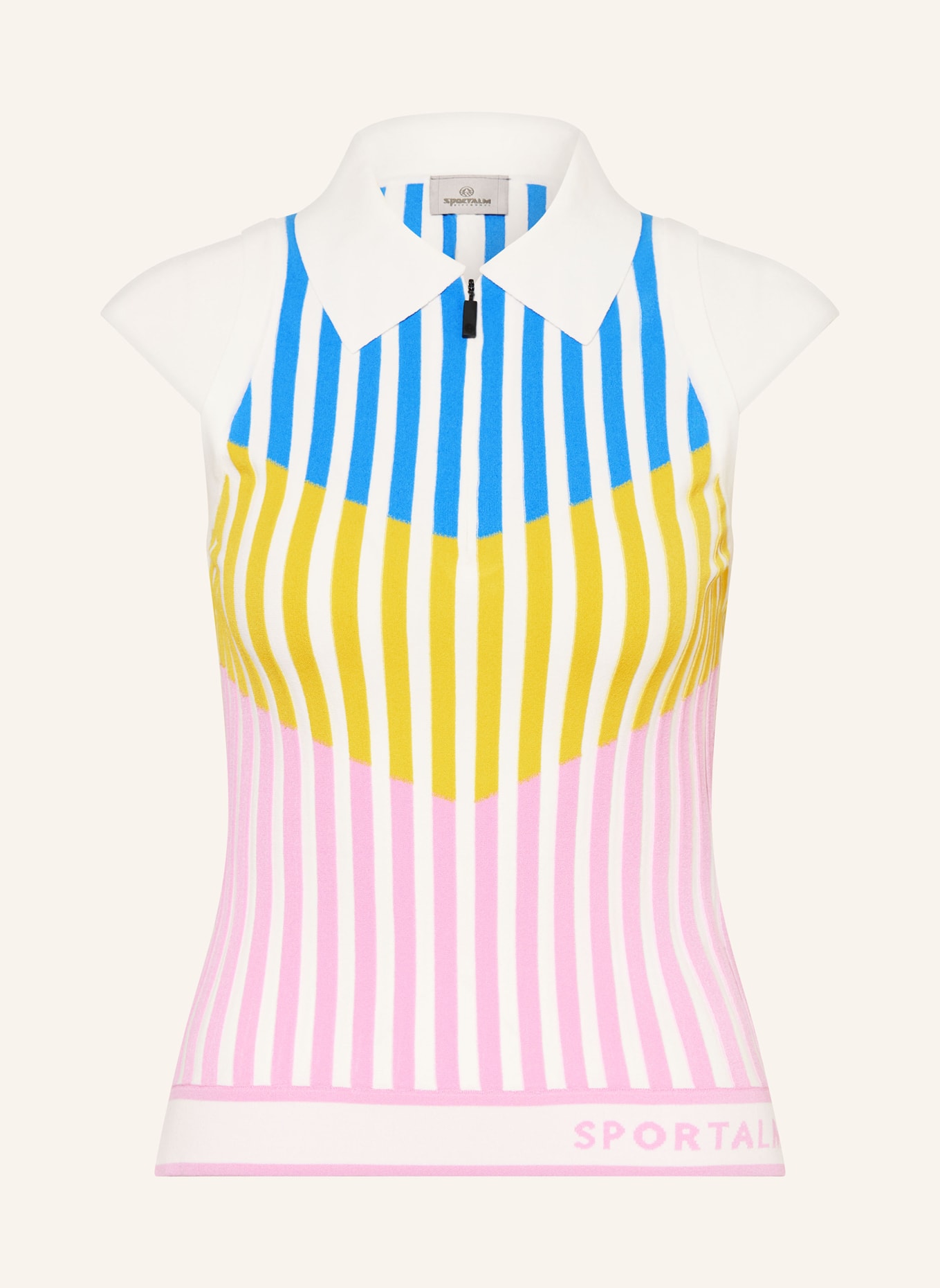 SPORTALM Pletené polo tričko: TMAVĚ MODRÁ / RŮŽOVÁ / SVĚTLE ZELENÁ