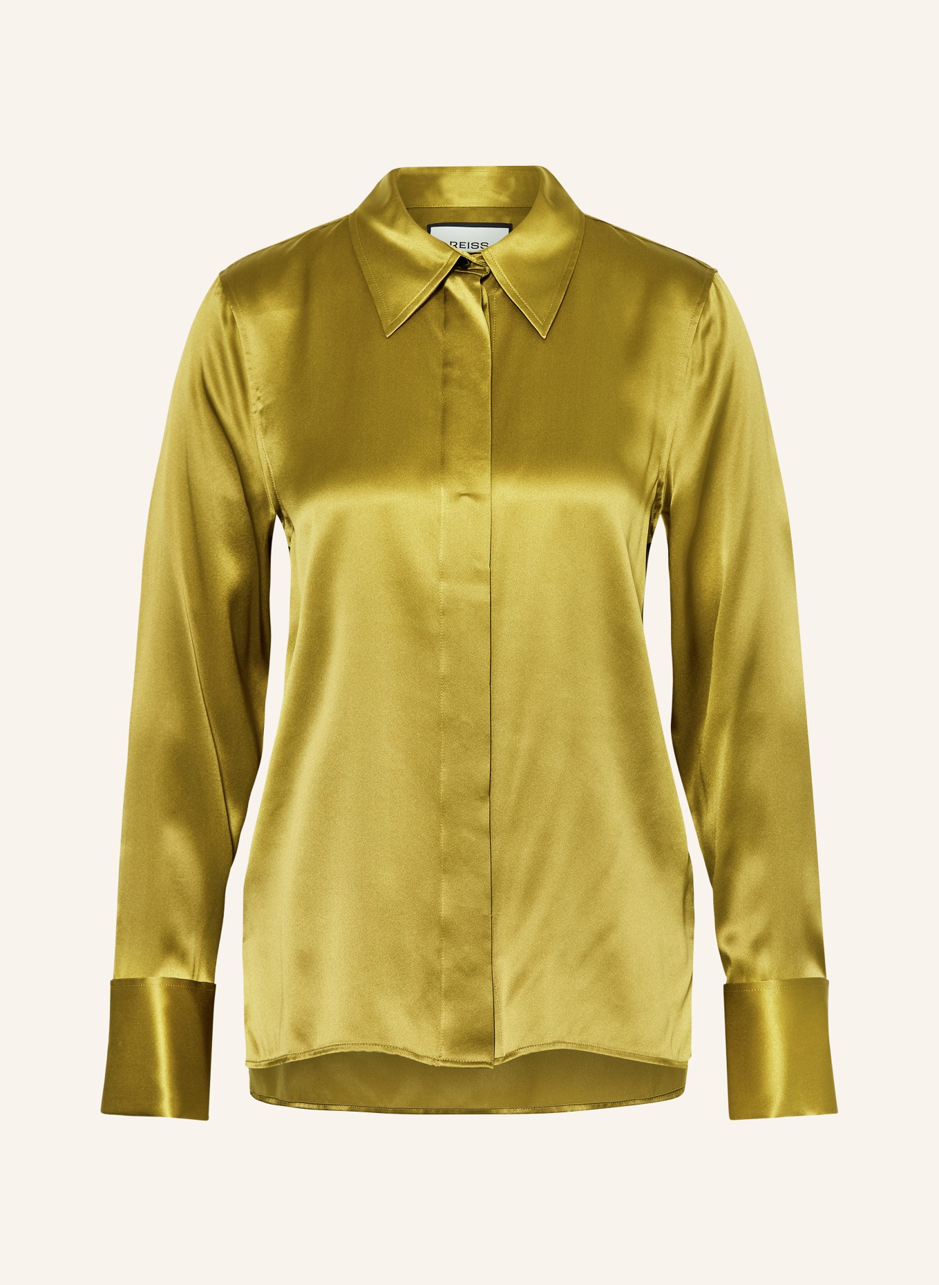 REISS Hemdbluse AMEIRA aus Seide: KHAKI