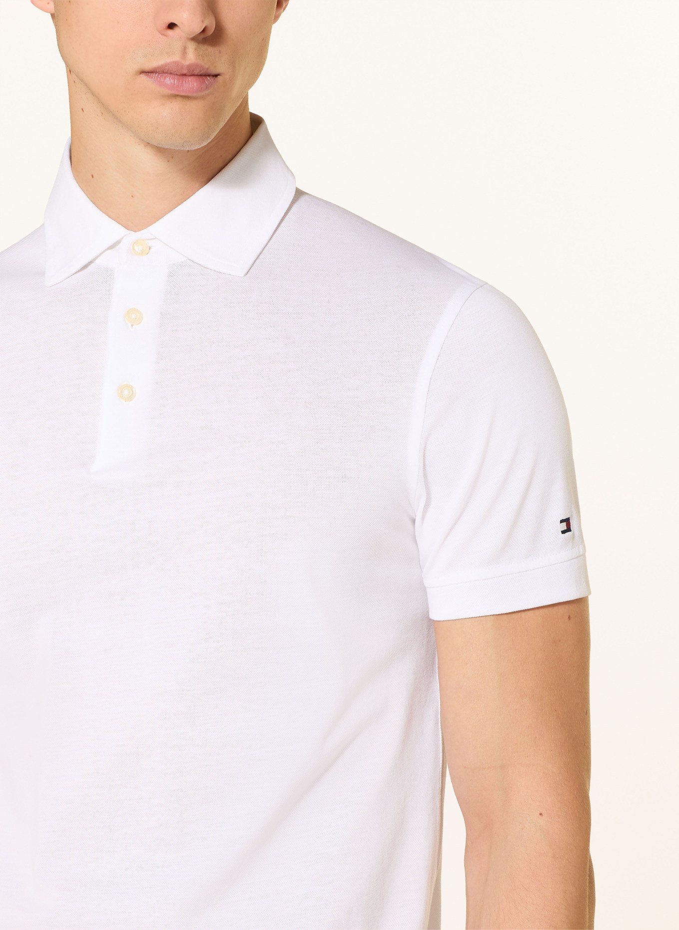 TOMMY HILFIGER piqué polo shirt: WHITE