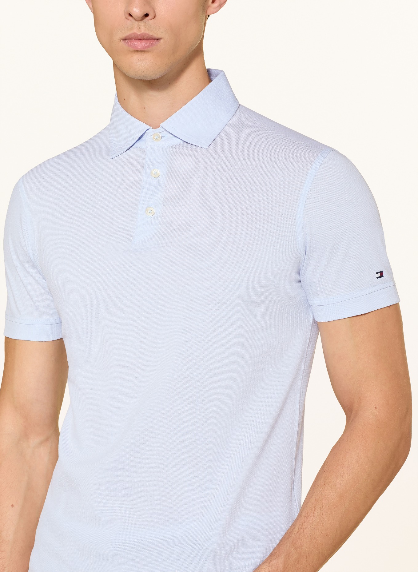 TOMMY HILFIGER piqué polo shirt: LIGHT BLUE