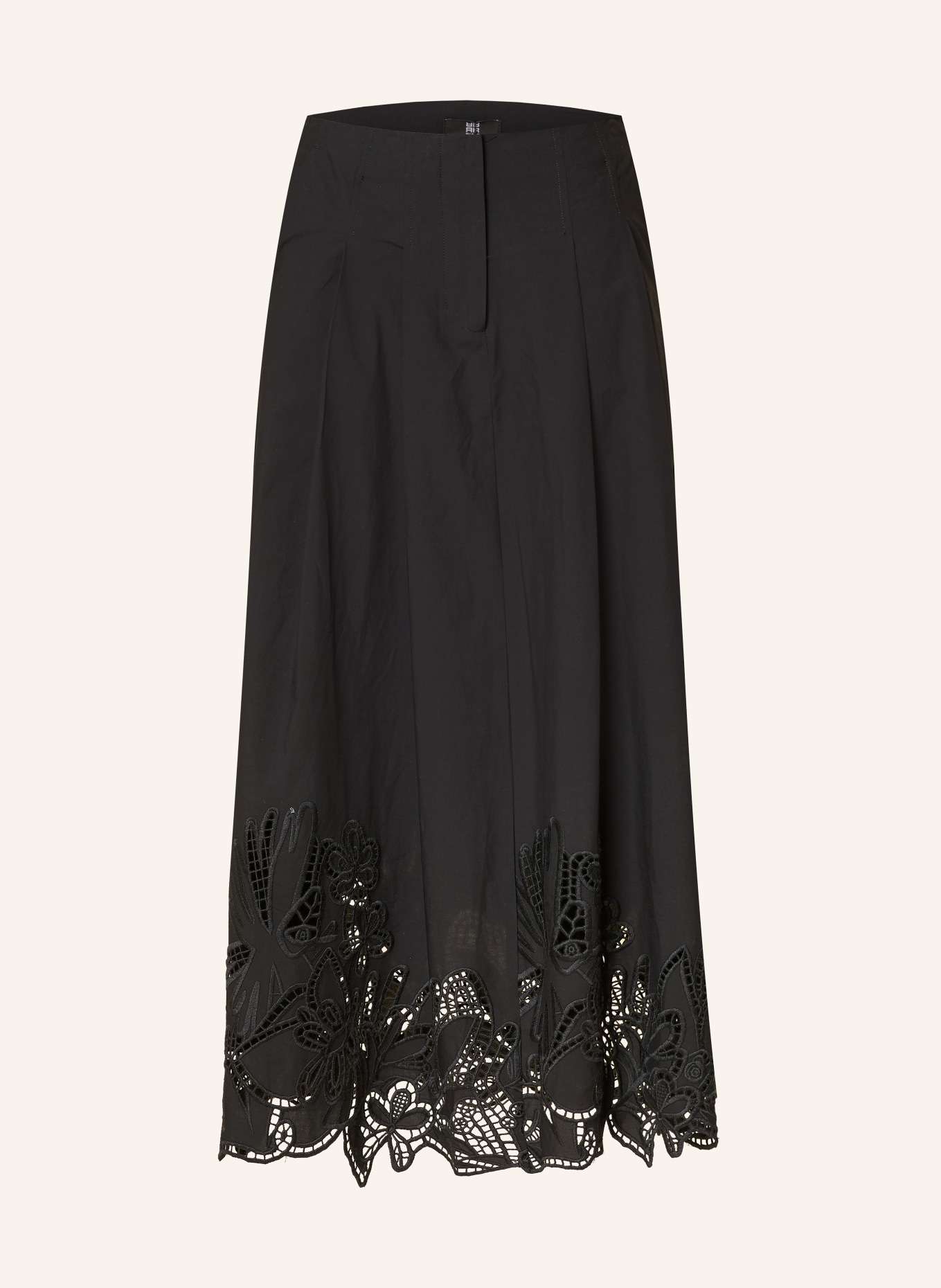 RIANI Skirt with lace trim: BLACK