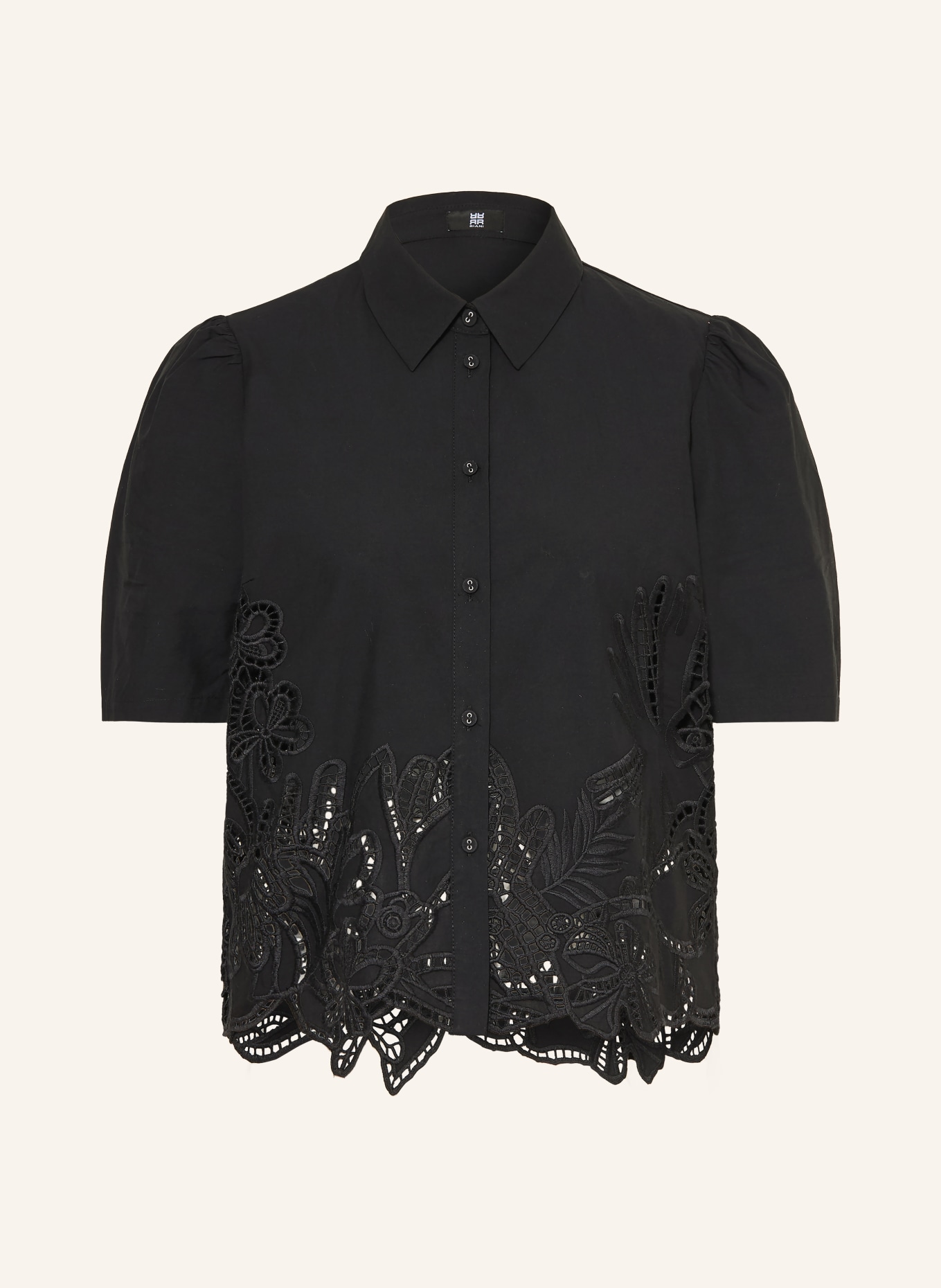 RIANI Shirt blouse with eyelet lace: BLACK