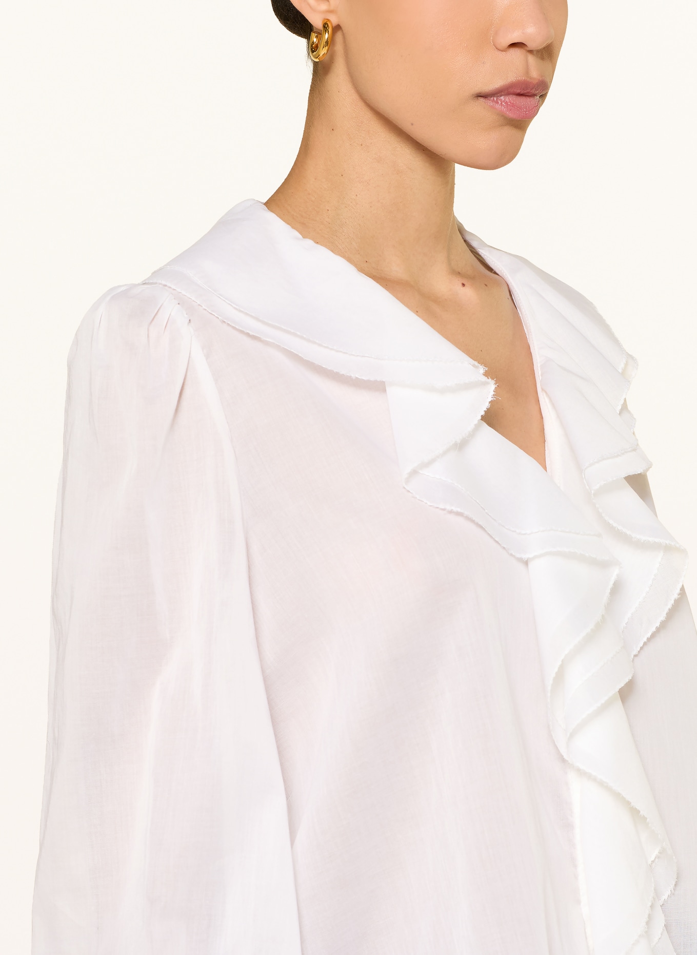 RIANI Bluse mit Volants: WEISS