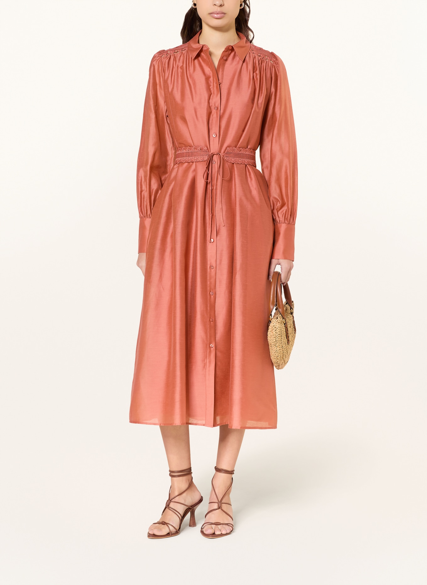 van Laack Hemdblusenkleid VL-KALWIA-PB: HELLROT