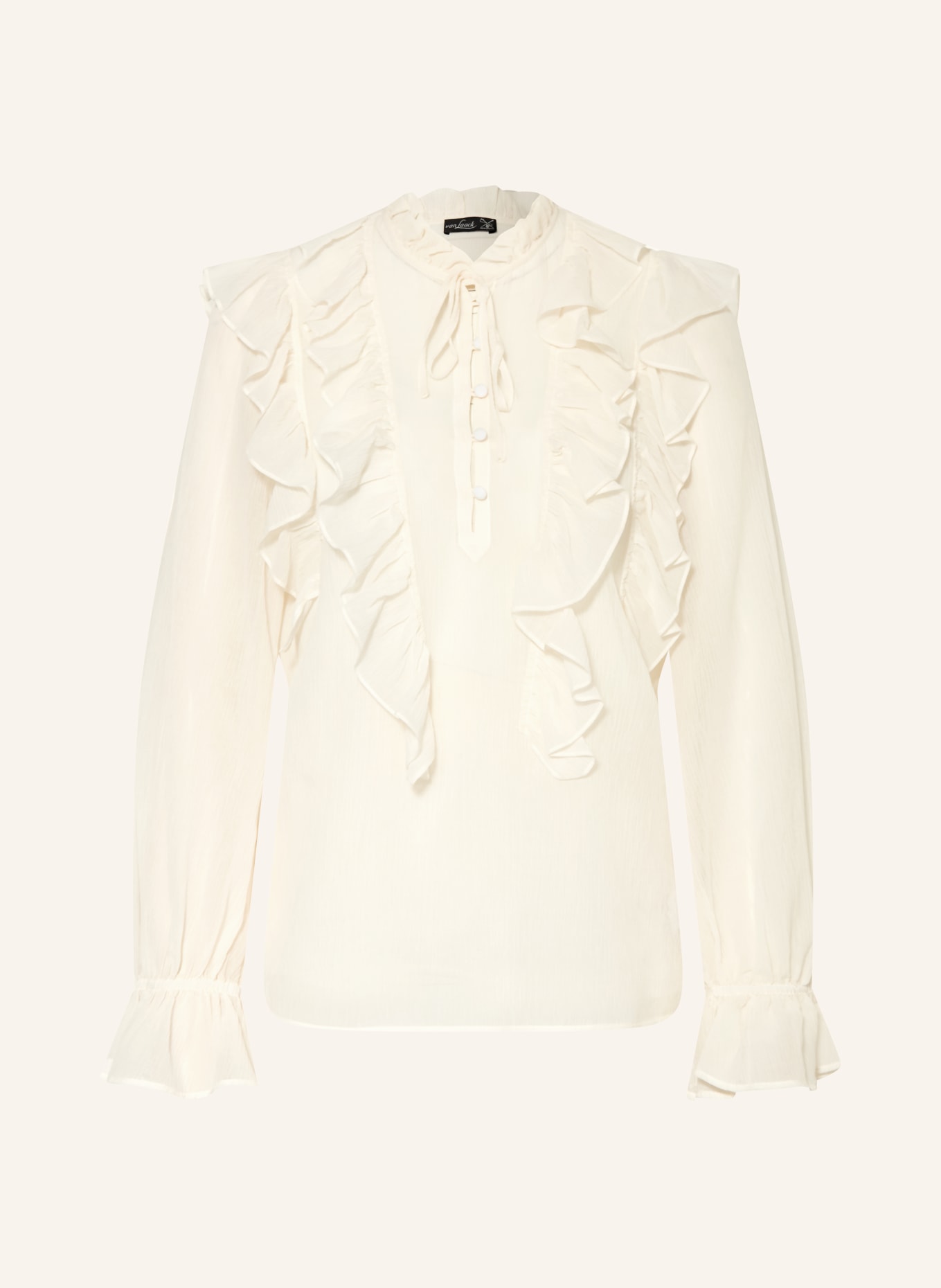 van Laack VL-LORIEL-LV blouse shirt with ruffles: WHITE