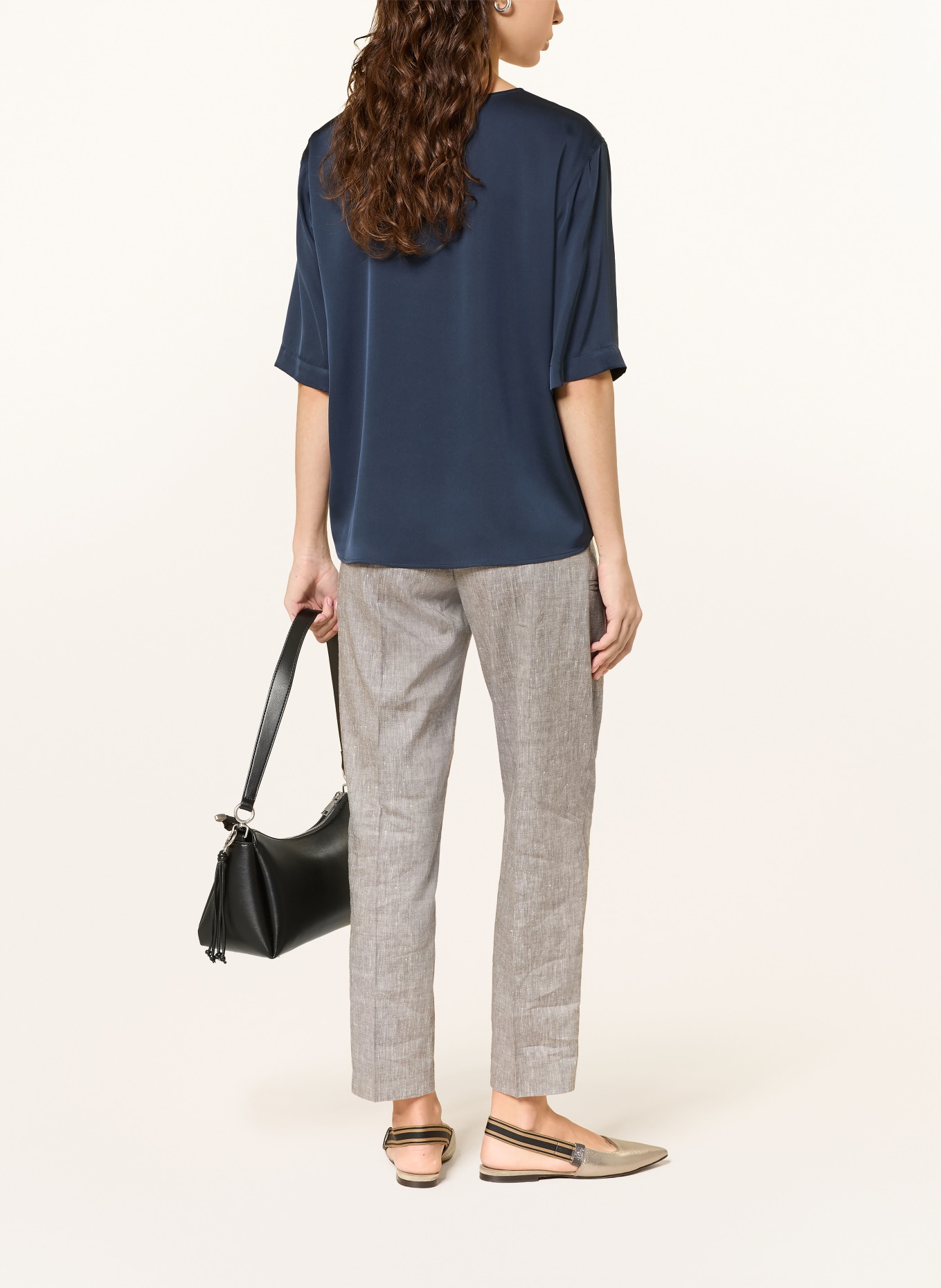 van Laack Blusenshirt VL-TANIRA-XX aus Seide: DUNKELBLAU